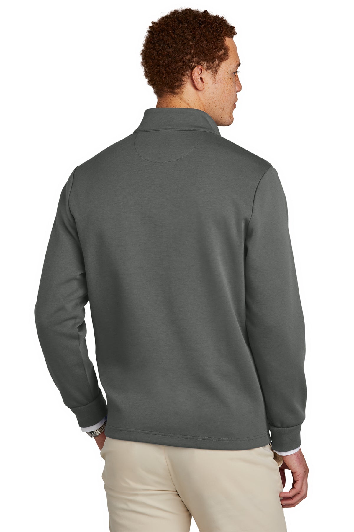 Brooks Brothers Double-Knit 1/4-Zip, Windsor Grey [ACI Jet Uniforms]