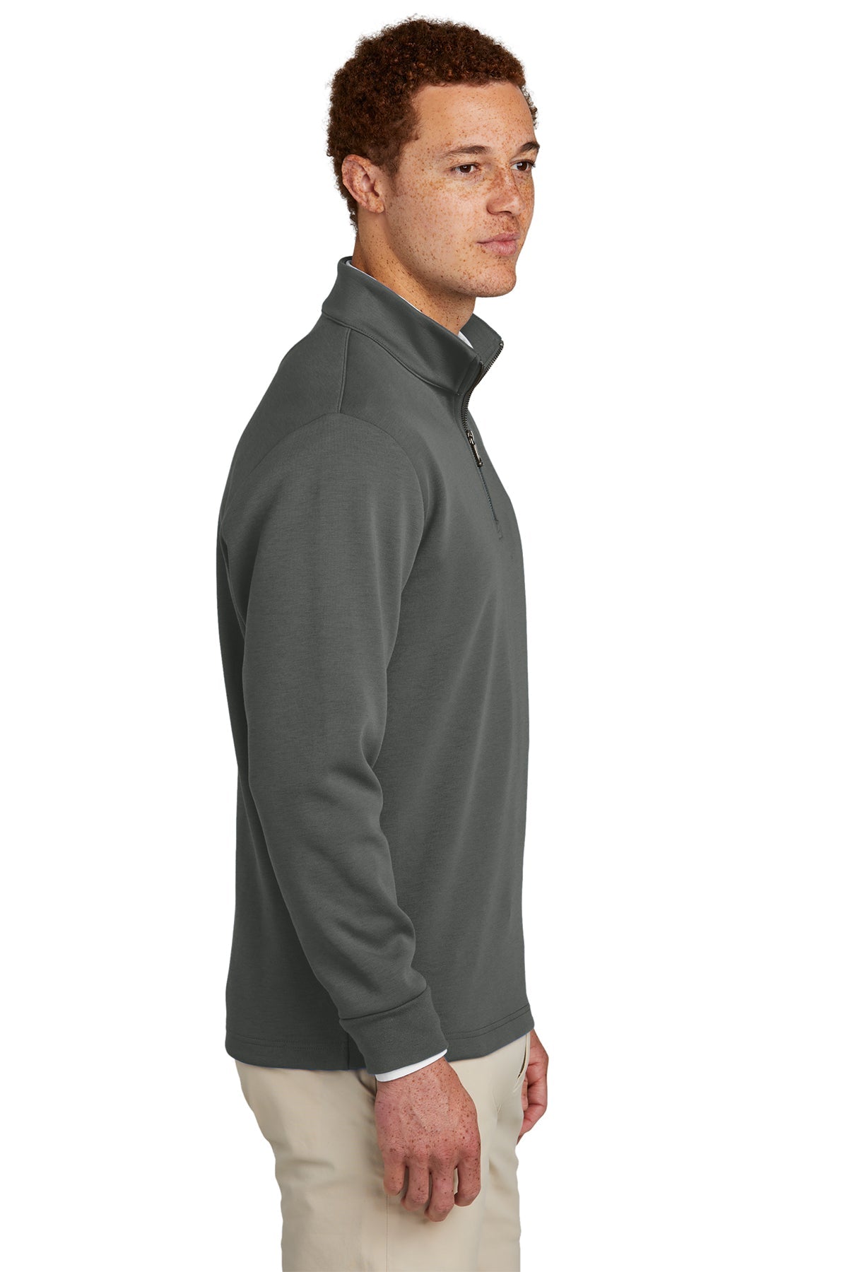 Brooks Brothers Double-Knit 1/4-Zip, Windsor Grey [ACI Jet Uniforms]