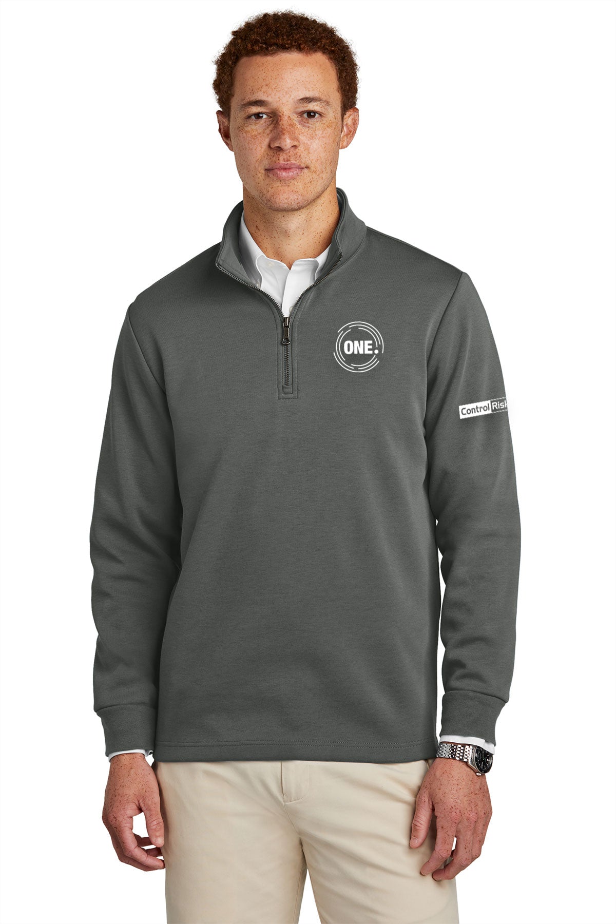 Brooks Brothers Double-Knit 1/4-Zip, Windsor Grey [Control Risks]
