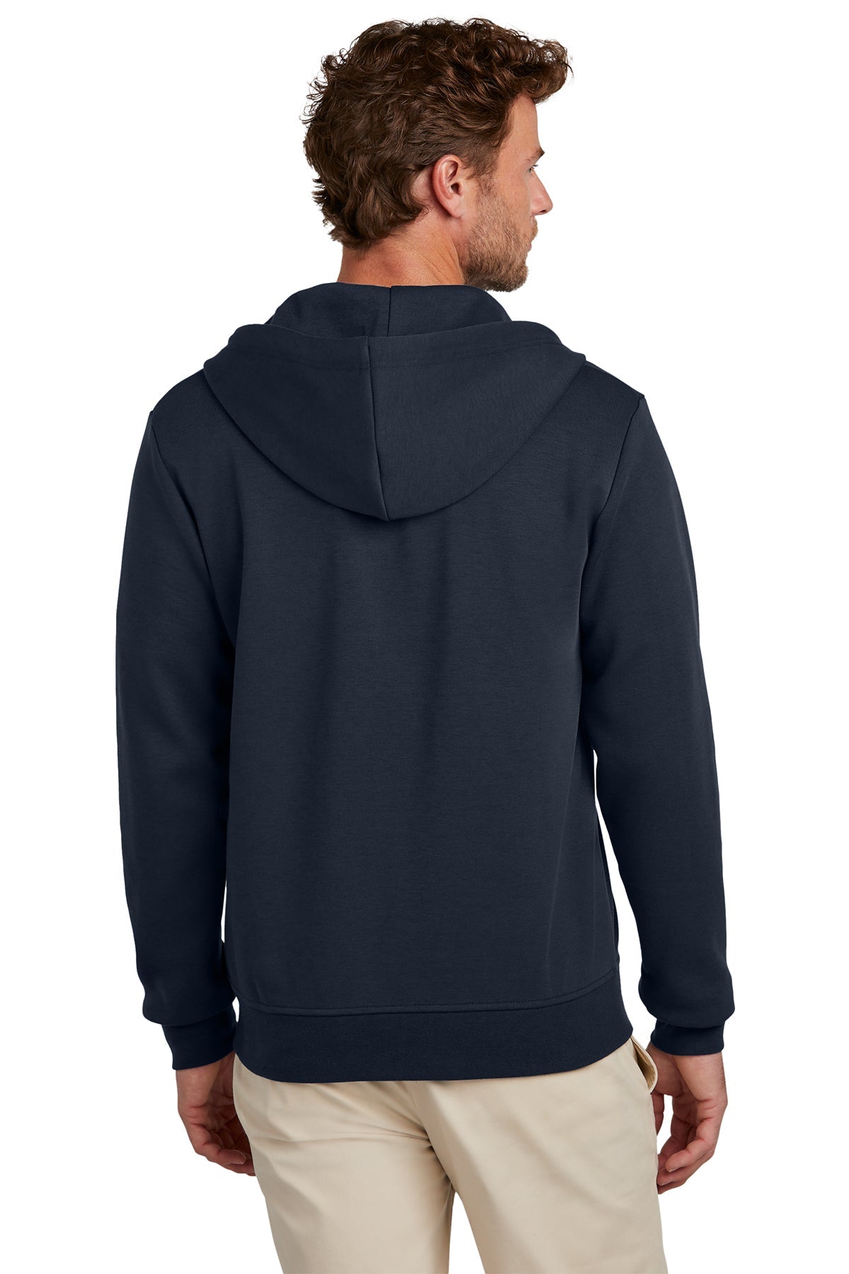 Brooks Brothers Double-Knit Full-Zip Hoodie, Night Navy [The Braff Group]