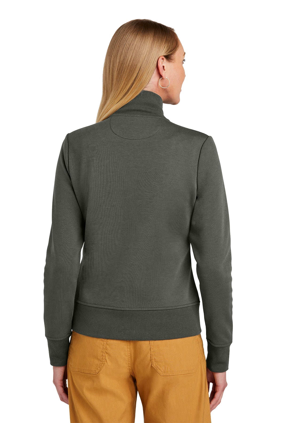 Brooks Brothers Womens Double-Knit Full-Zip, Windsor Grey [Horizontal Talent]