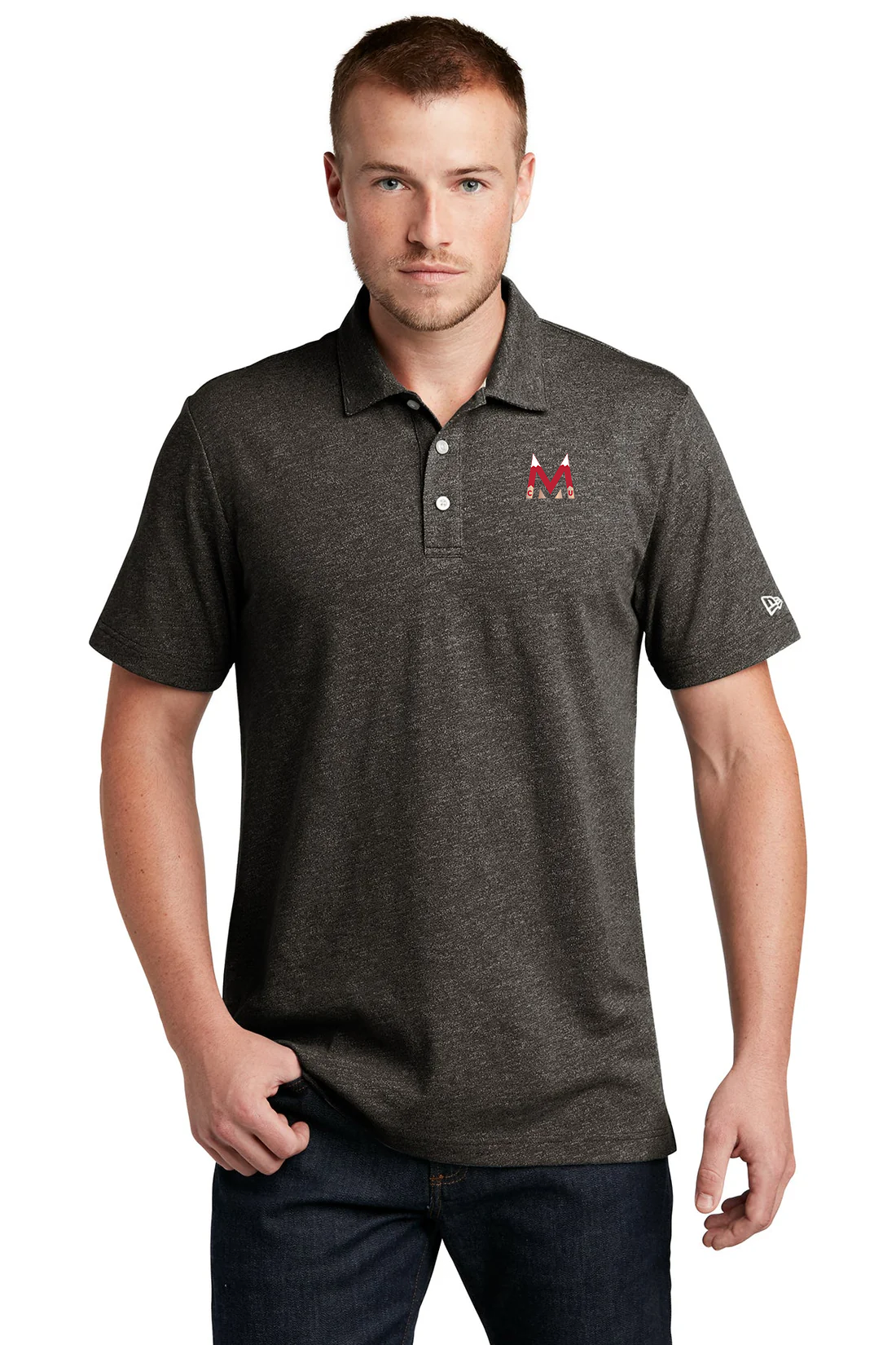 New Era Slub Twist Polo, Black Twist [Milford Mining Company Utah]