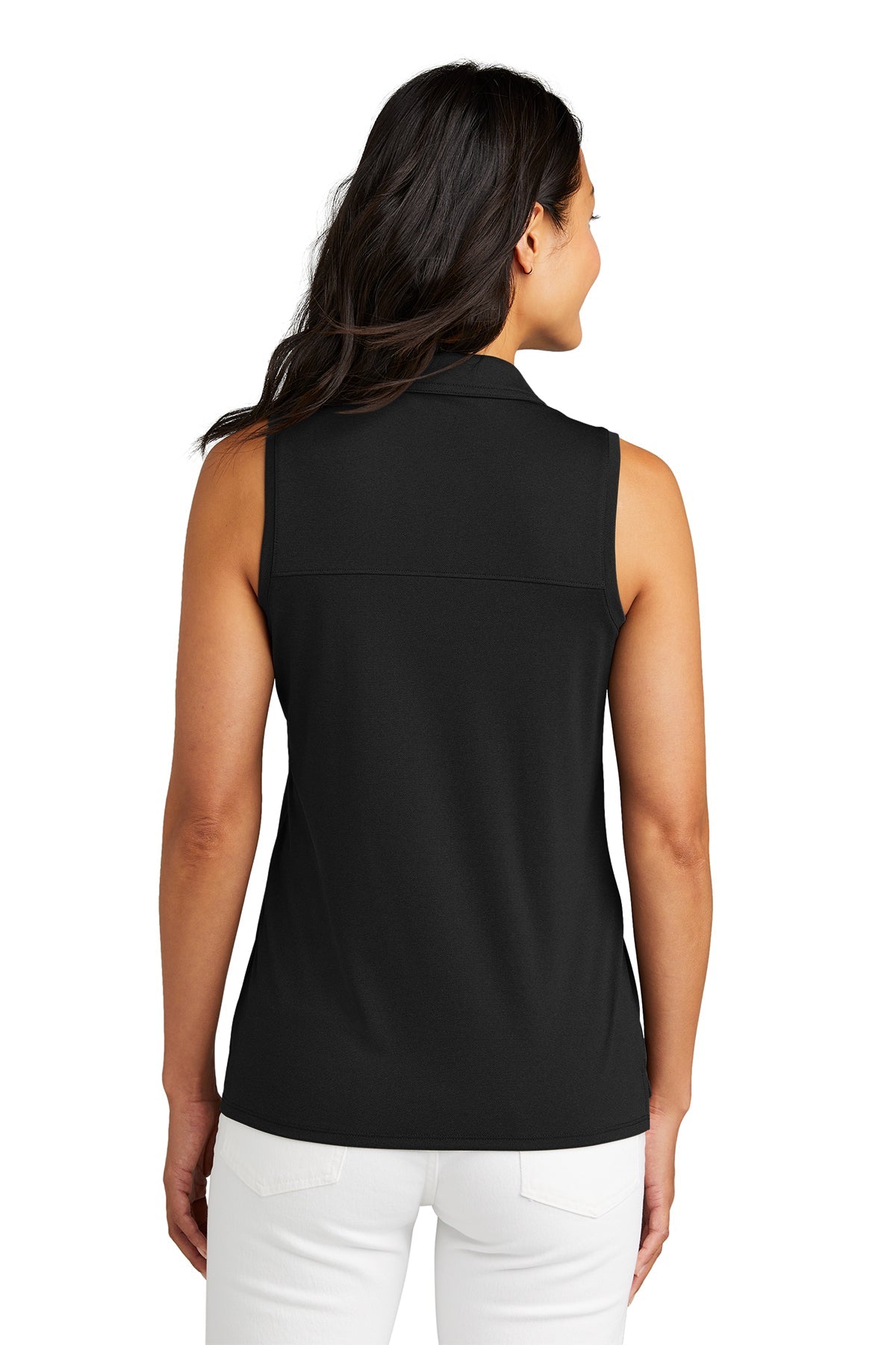 Custom TravisMathew Ladies Coto Performance Sleeveless Polo TM1WX001 Black [Executive Construction]