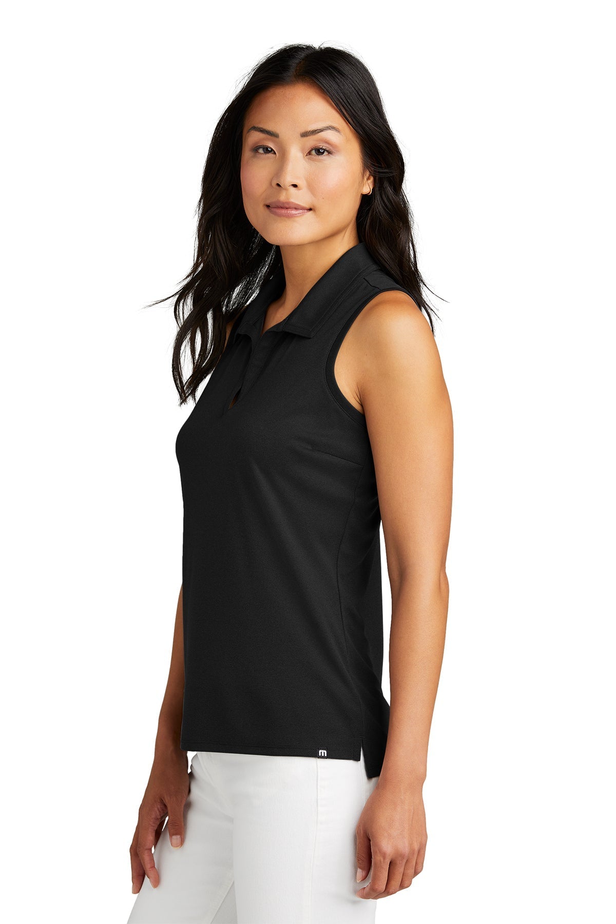 Custom TravisMathew Ladies Coto Performance Sleeveless Polo TM1WX001 Black [Executive Construction]