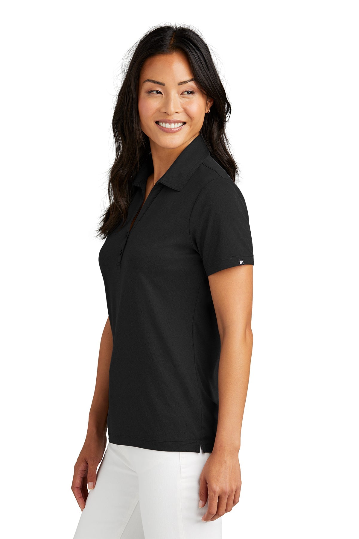 TravisMathew Ladies Coto Performance Polo, Black [Cunningham & Associates, LLC]