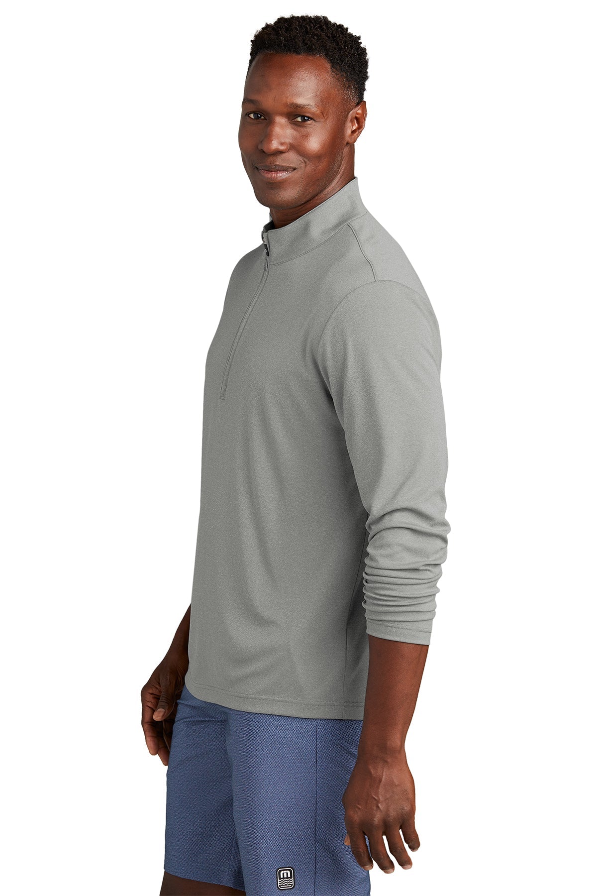 Custom TravisMathew Coto Performance 1 with4-Zip TM1MY397 Quiet Shade Grey Heather [MortgageCountry]