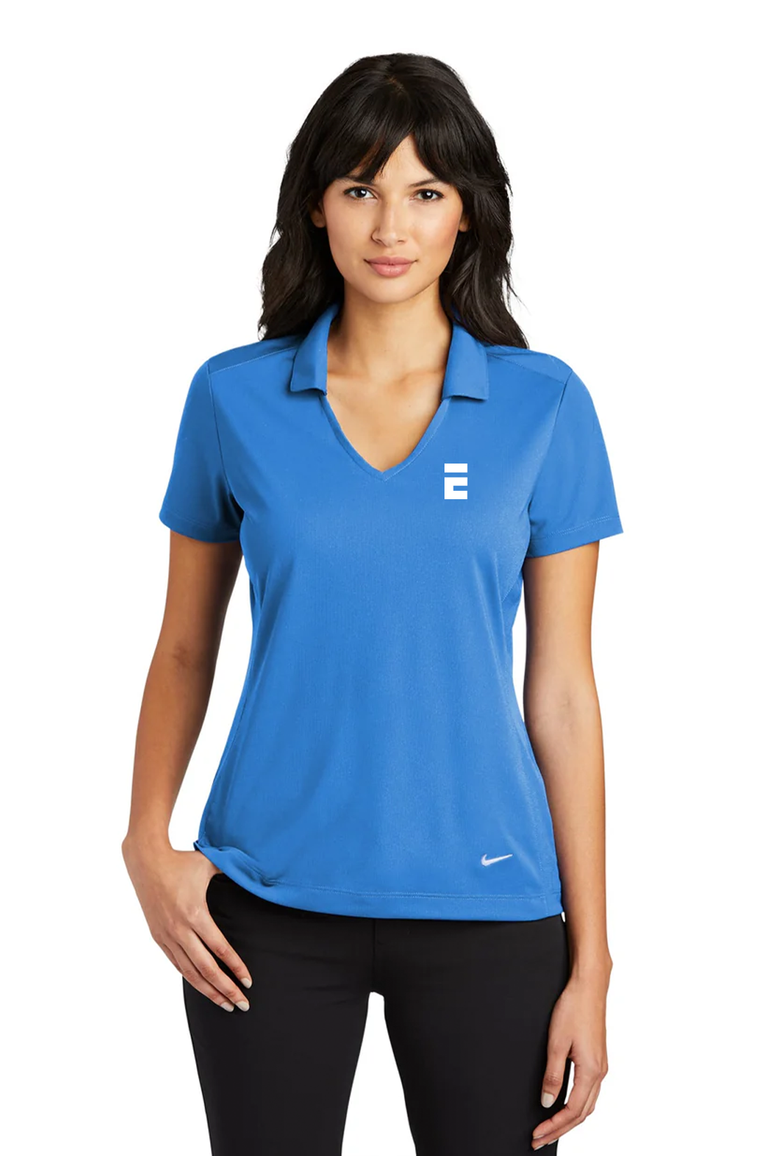 Nike Ladies Dri-FIT Vertical Mesh Polo, Brisk Blue [Executive Construction]