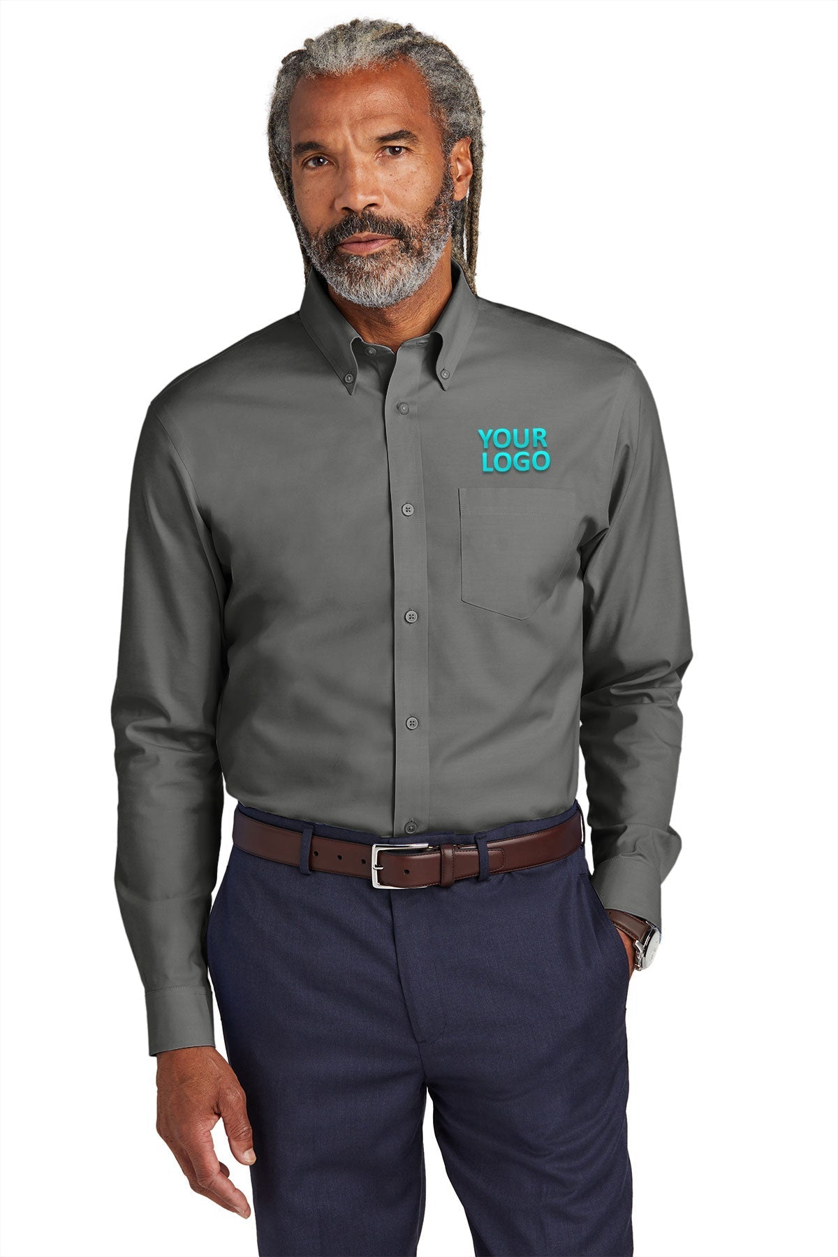 Brooks Brothers Wrinkle-Free Stretch Pinpoint Shirt, Deep Black [Fooda]