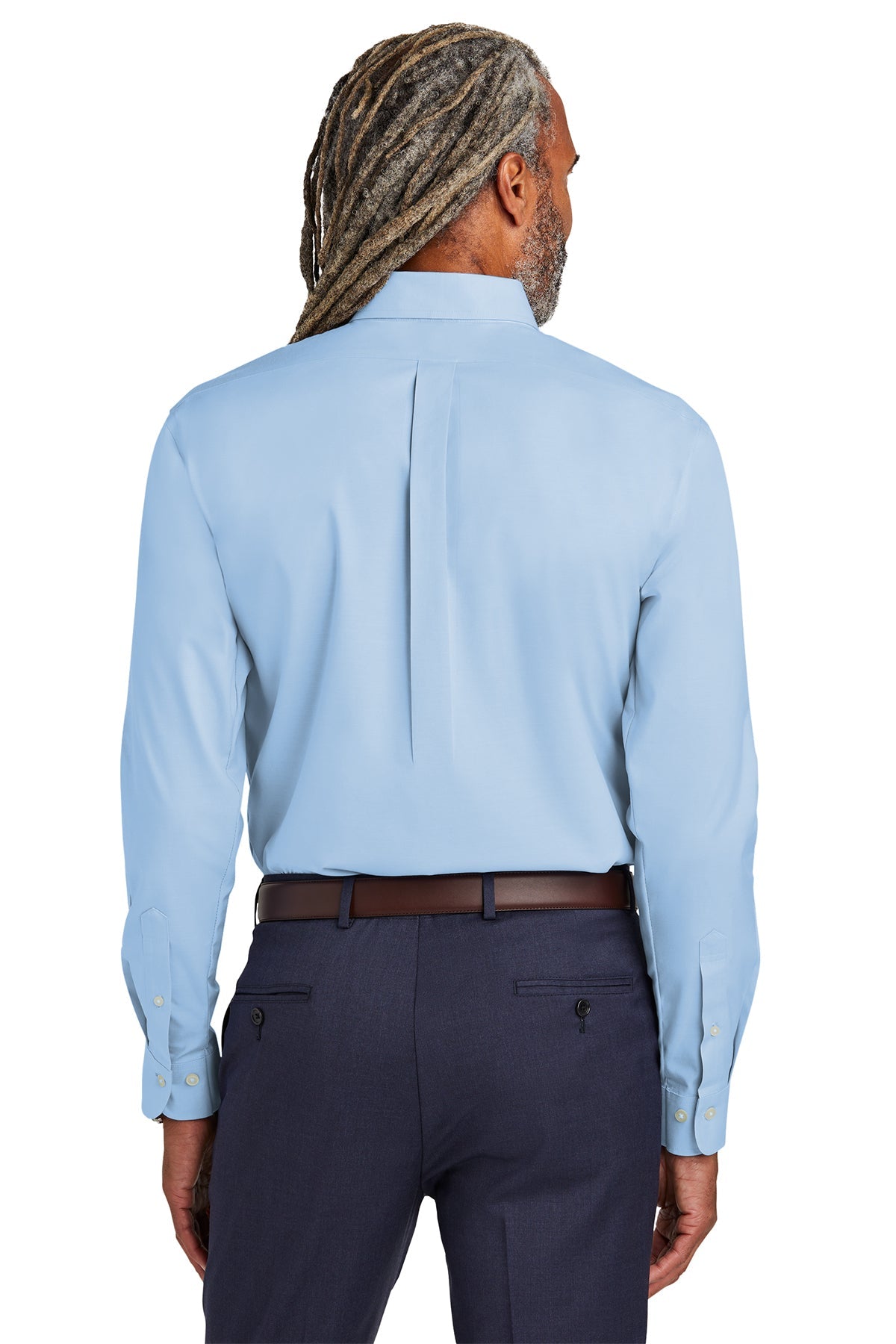 Brooks Brothers Wrinkle-Free Stretch Pinpoint Shirt, Newport Blue [Aqua Finance]
