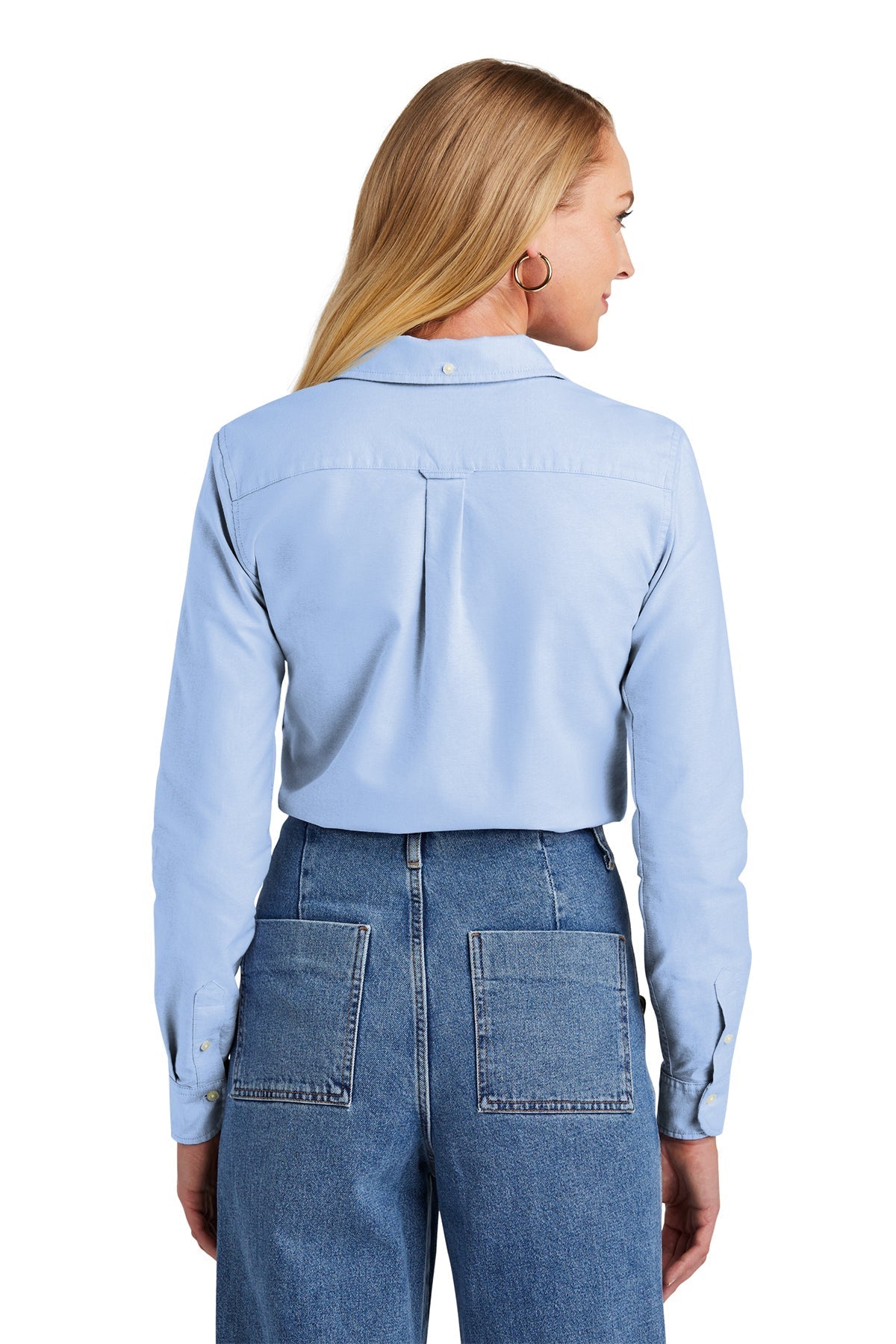 Brooks Brothers Womens Casual Oxford Cloth Shirt, Newport Blue [Johnstown Housing Authority]