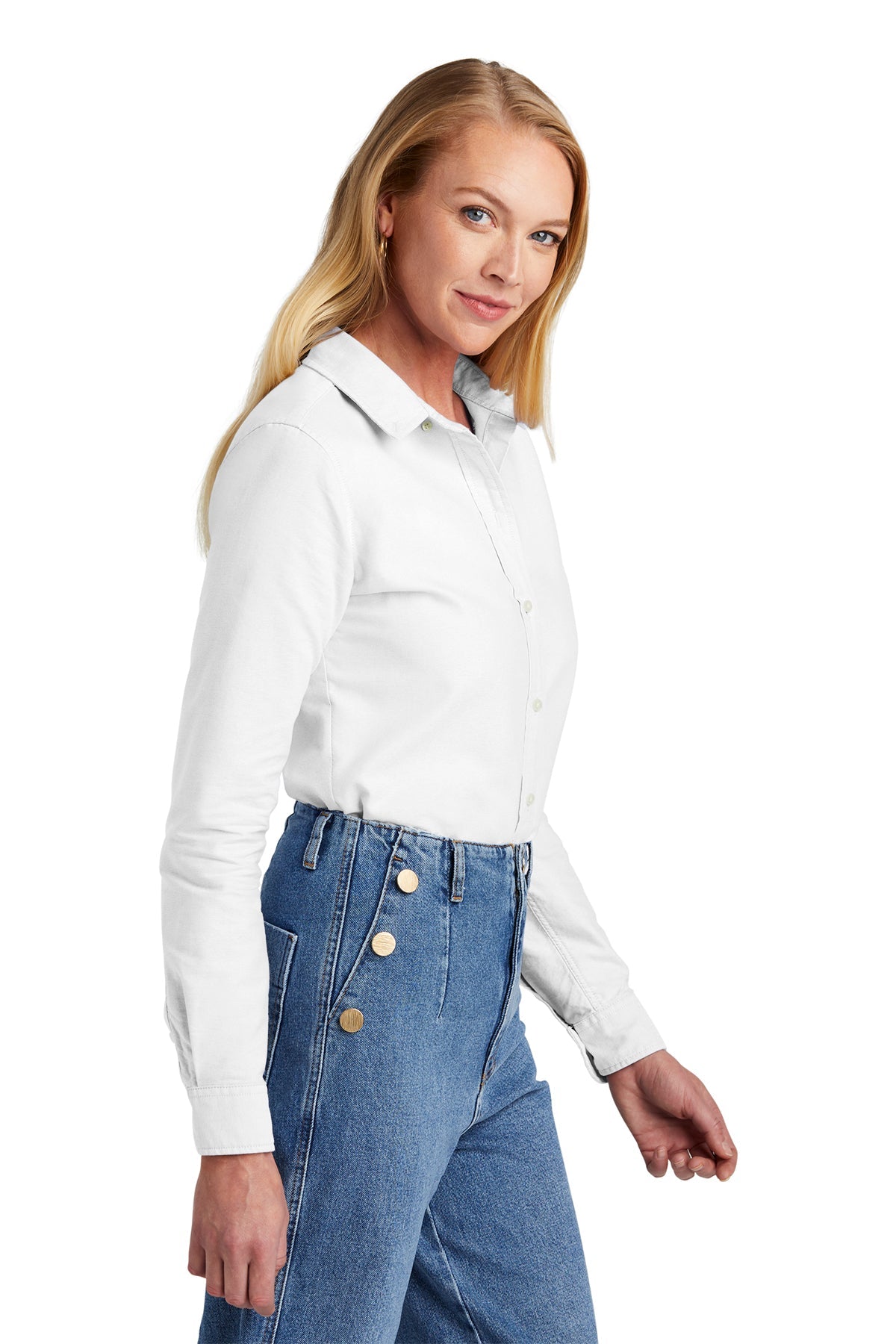 Brooks Brothers Womens Casual Oxford Cloth Shirt, White [SEB Professional]