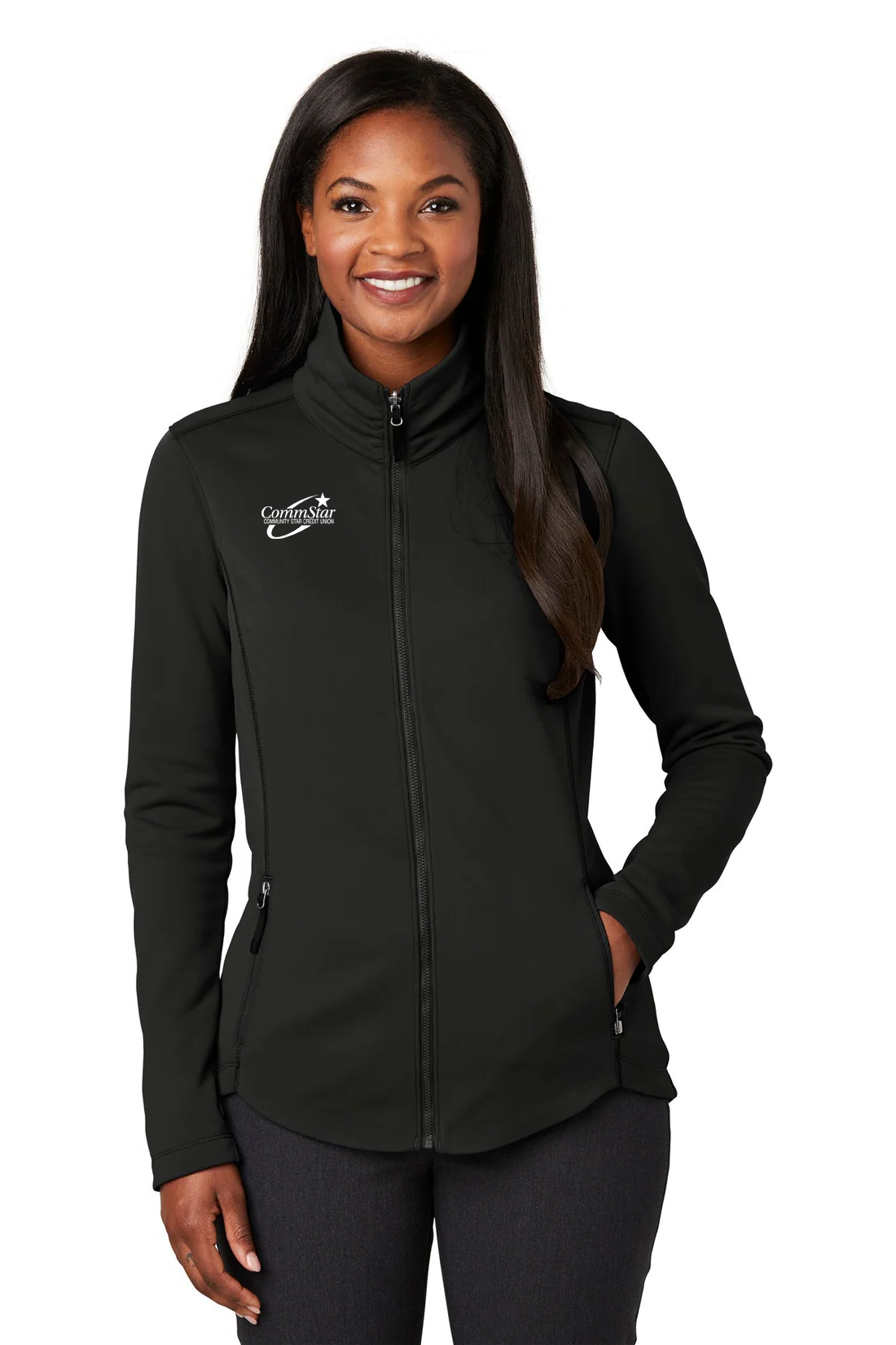 Port Authority Ladies Collective Smooth Fleece Jacket, Deep Black [CommStar Credit Union]