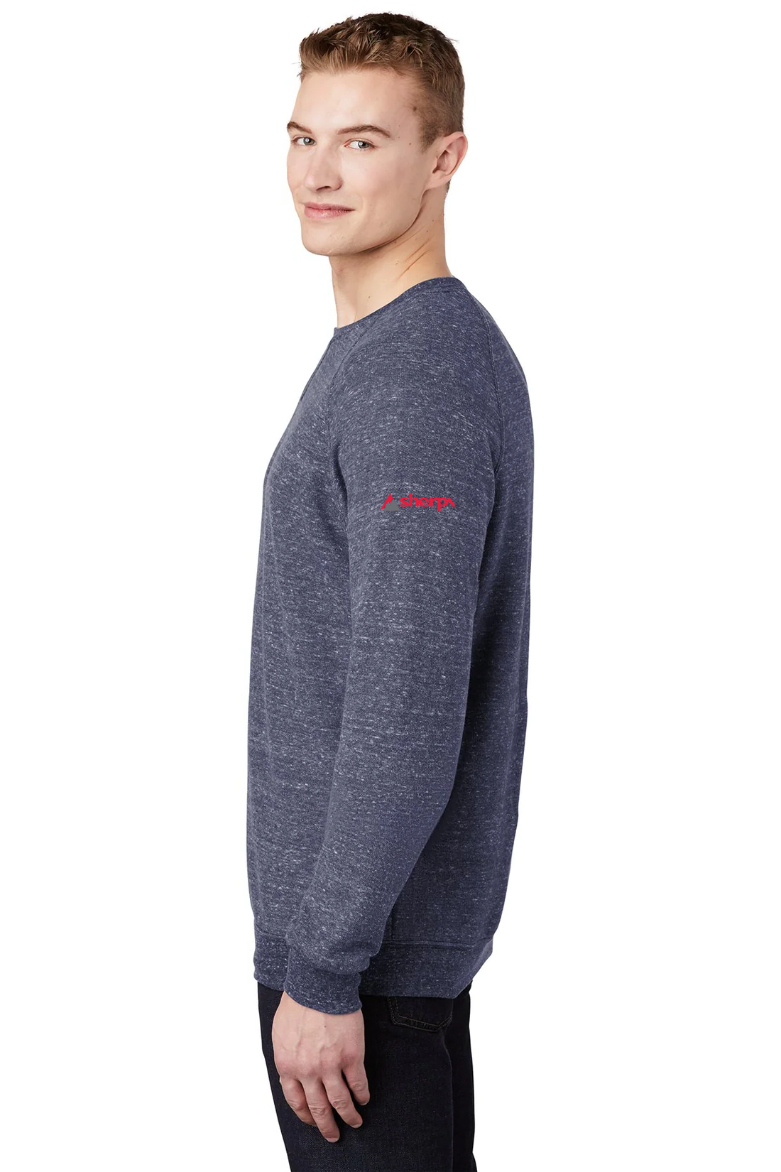 Jerzees Snow Heather French Terry Raglan Crew, Navy [Sherpa LLC]