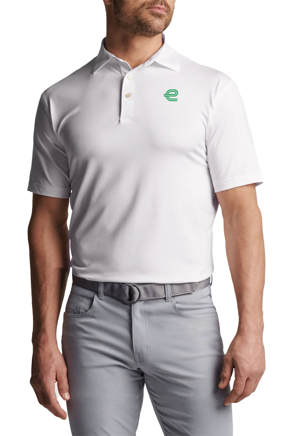 Peter Millar Performance Self Collar Polo, White [Enterprise Mobility]