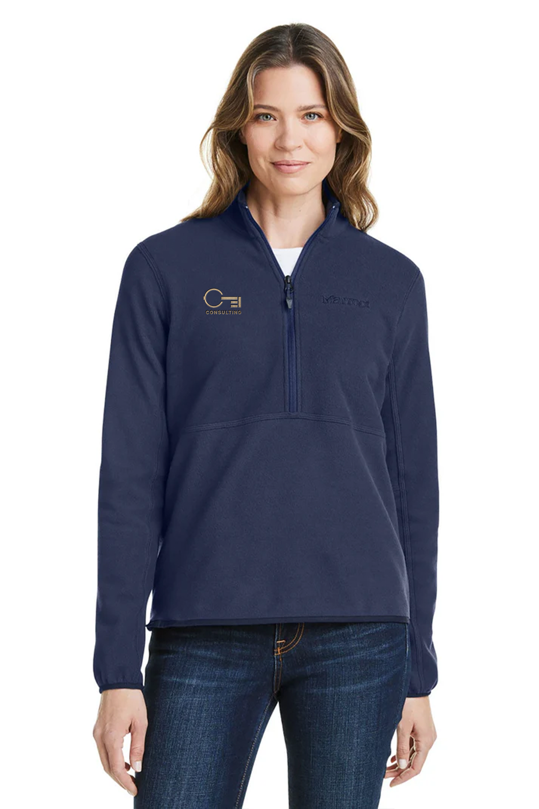 Marmot Ladies Rocklin Half-Zip Jacket, Arctic Navy [CEI Consulting]