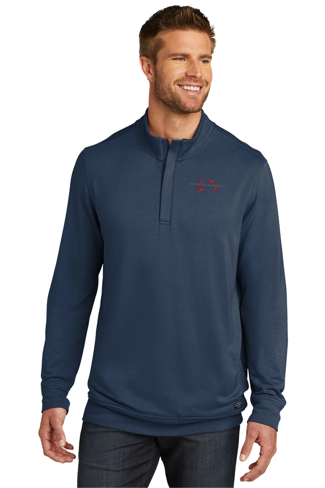TravisMathew Newport 1/4-Zip Fleece, Blue Nights [Cunningham & Associates, LLC]