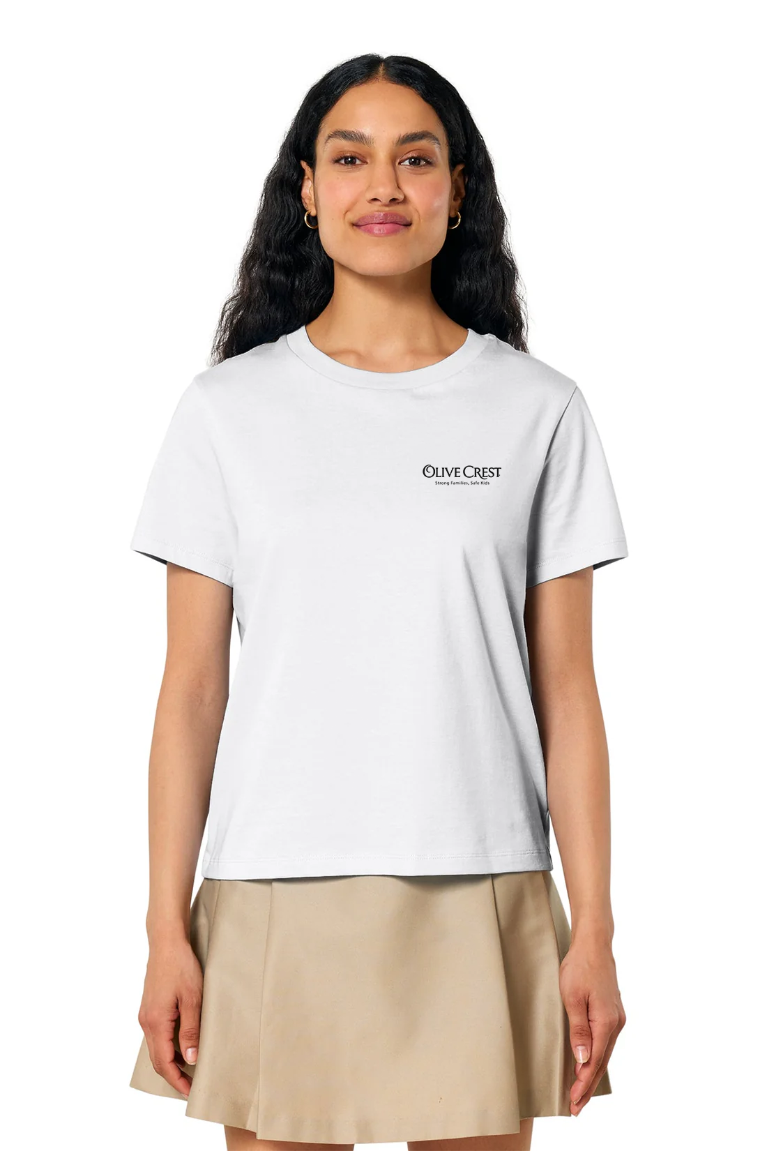 Stanley Stella Women’s Muser Tee, White [Olive Crest]