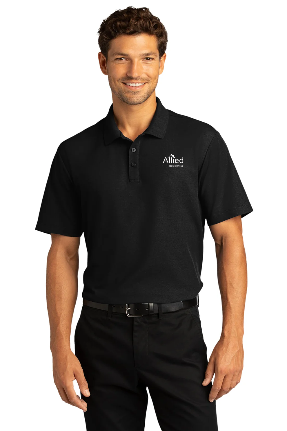 Port Authority SuperPro React Polo, Deep Black [Allied Residential]