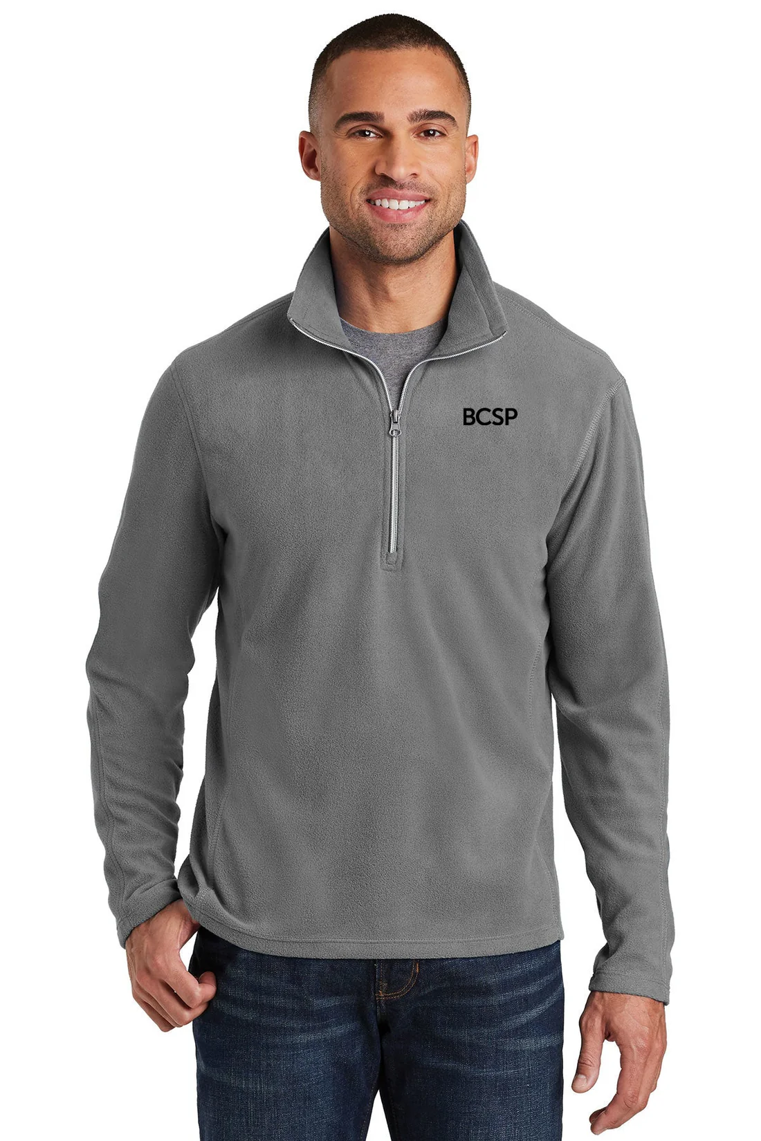 Port Authority Microfleece 1/2-Zip Pullover, Pearl Grey [BCSP]