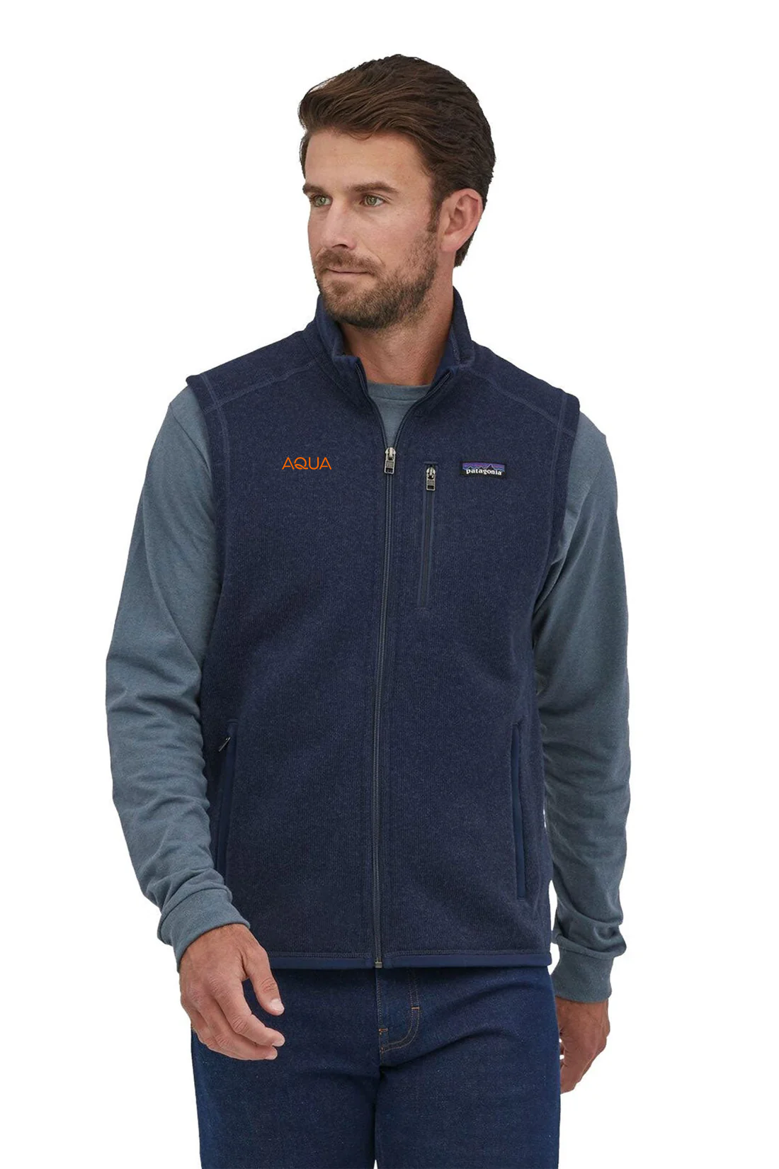 Patagonia Mens Better Sweater Fleece Vest, New Navy [Aqua Finance]