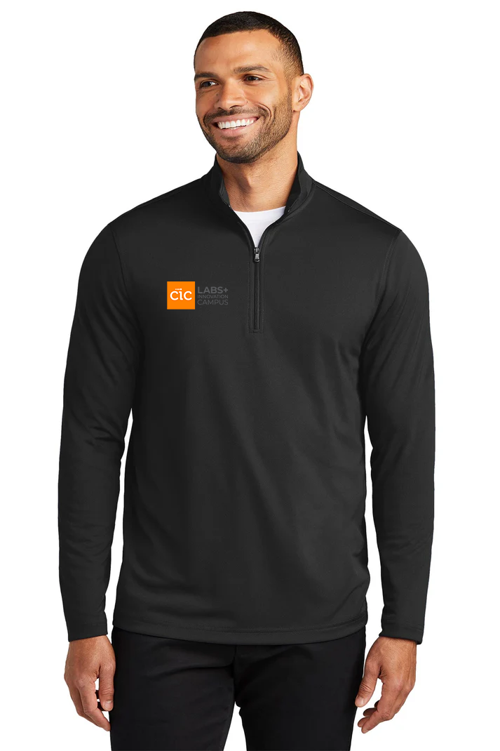 Port Authority Dry Zone UV Micro-Mesh 1/4-Zip, Deep Black [CIC] [Bolyard Lumber and Design]