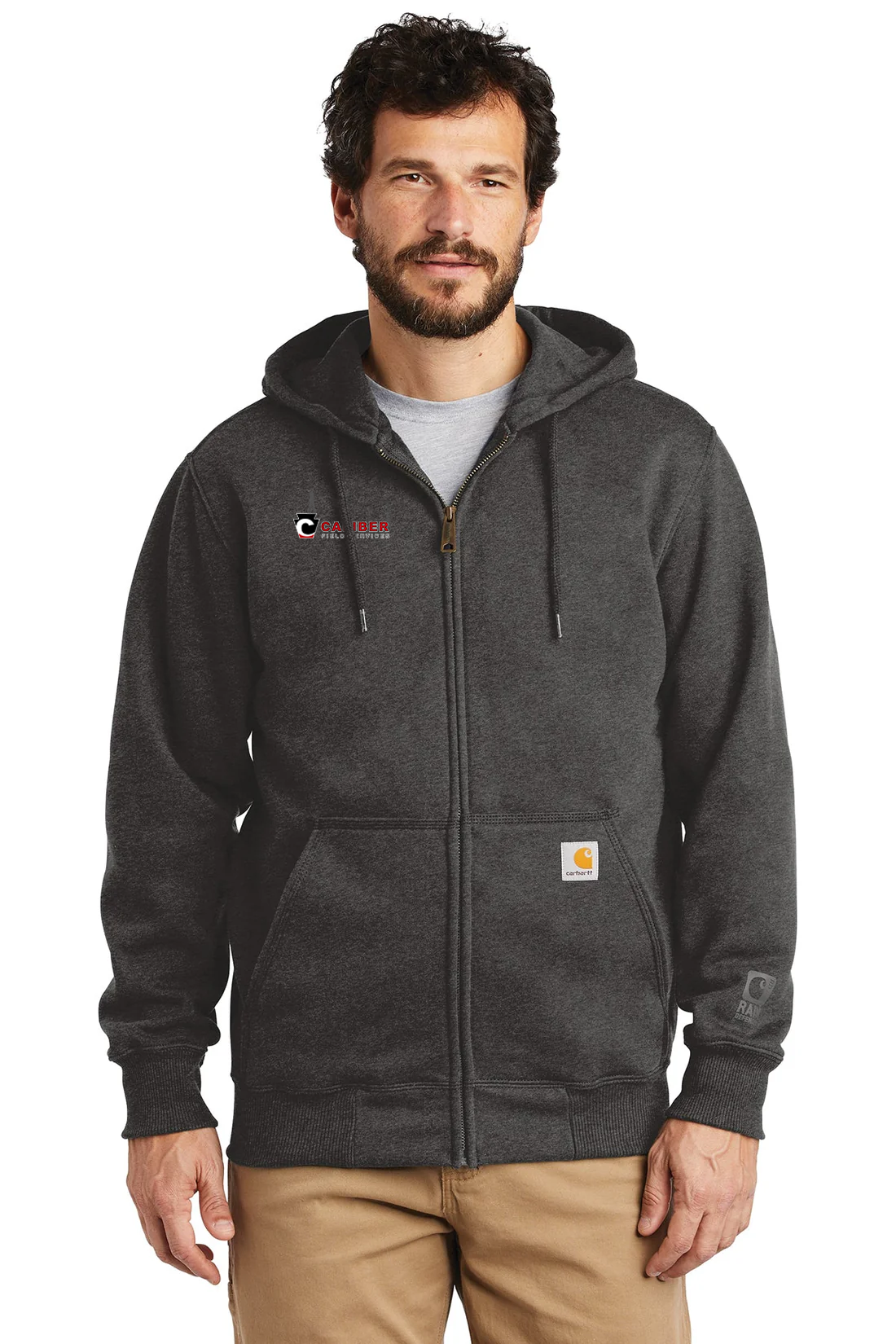 Carhartt Rain Defender Paxton Zip Hoodie, Carbon Heather [Caliber Field Services, Inc.]