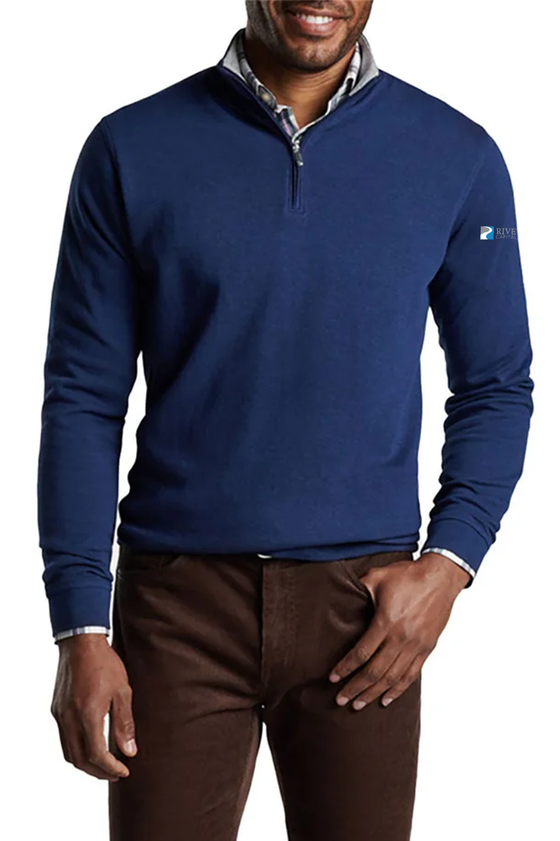 Peter Millar Crown Comfort Quarter Zip, Navy [RCCP]
