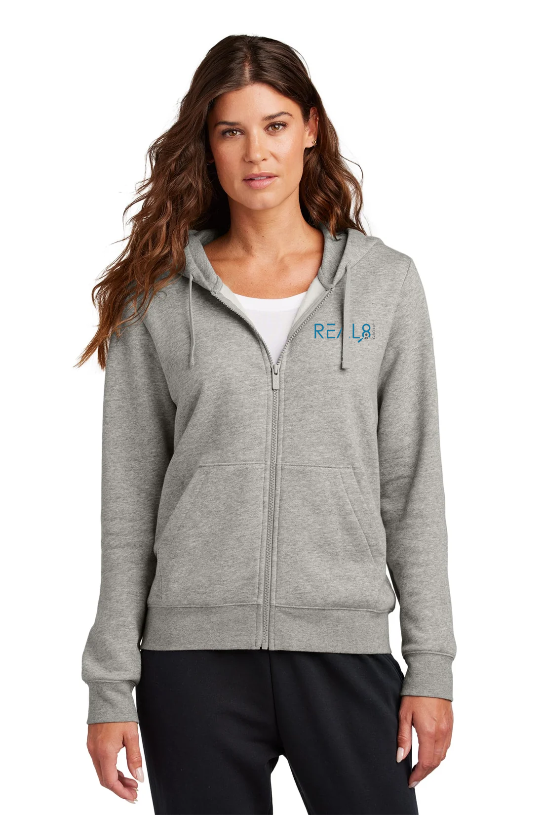 Nike Ladies Club Fleece Full-Zip Hoodie, Dark Grey Heather [Real8 Group]