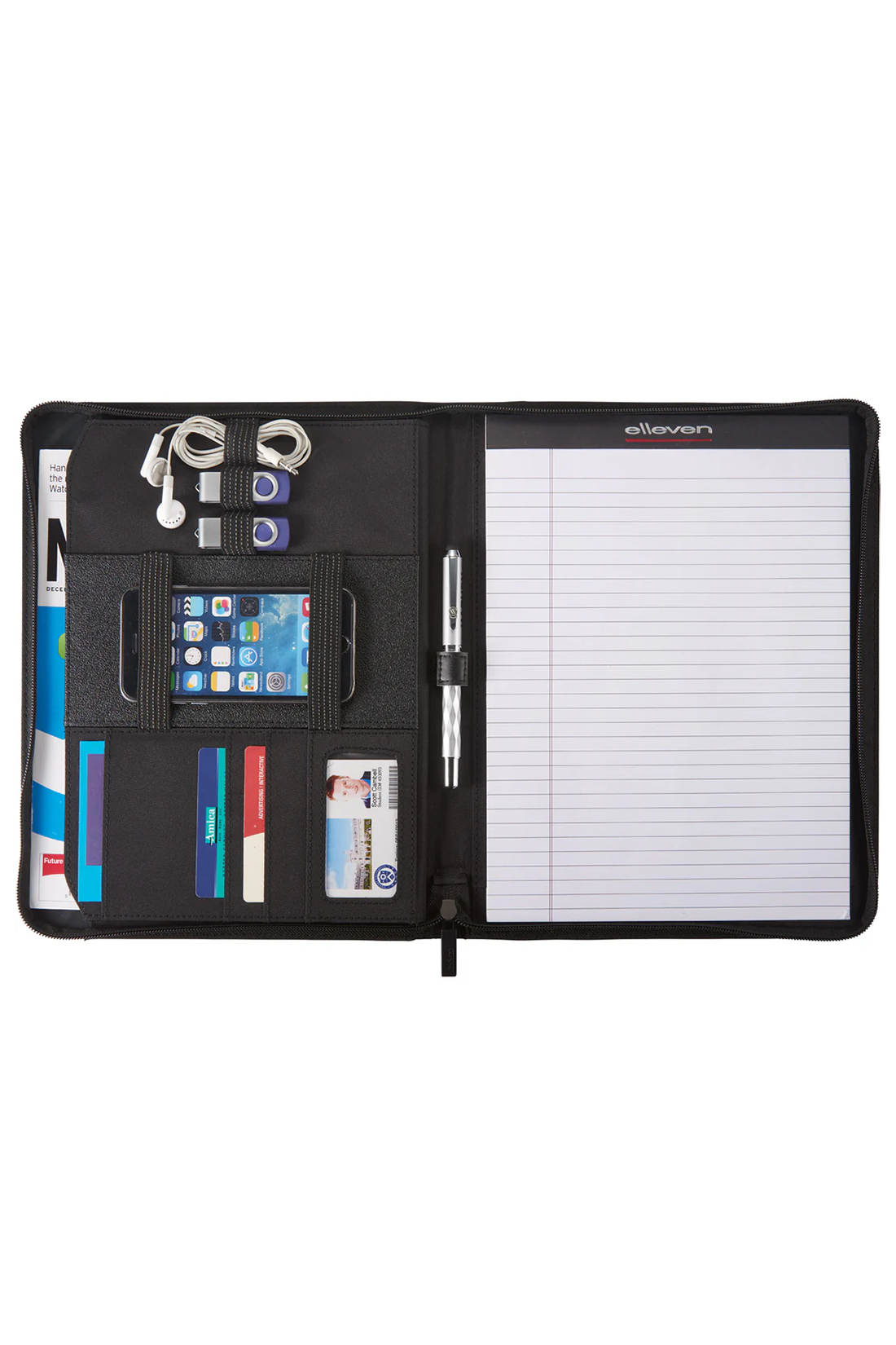 elleven Core Zippered Padfolio 0011 Black - NLA [Orpical Technology Solutions]