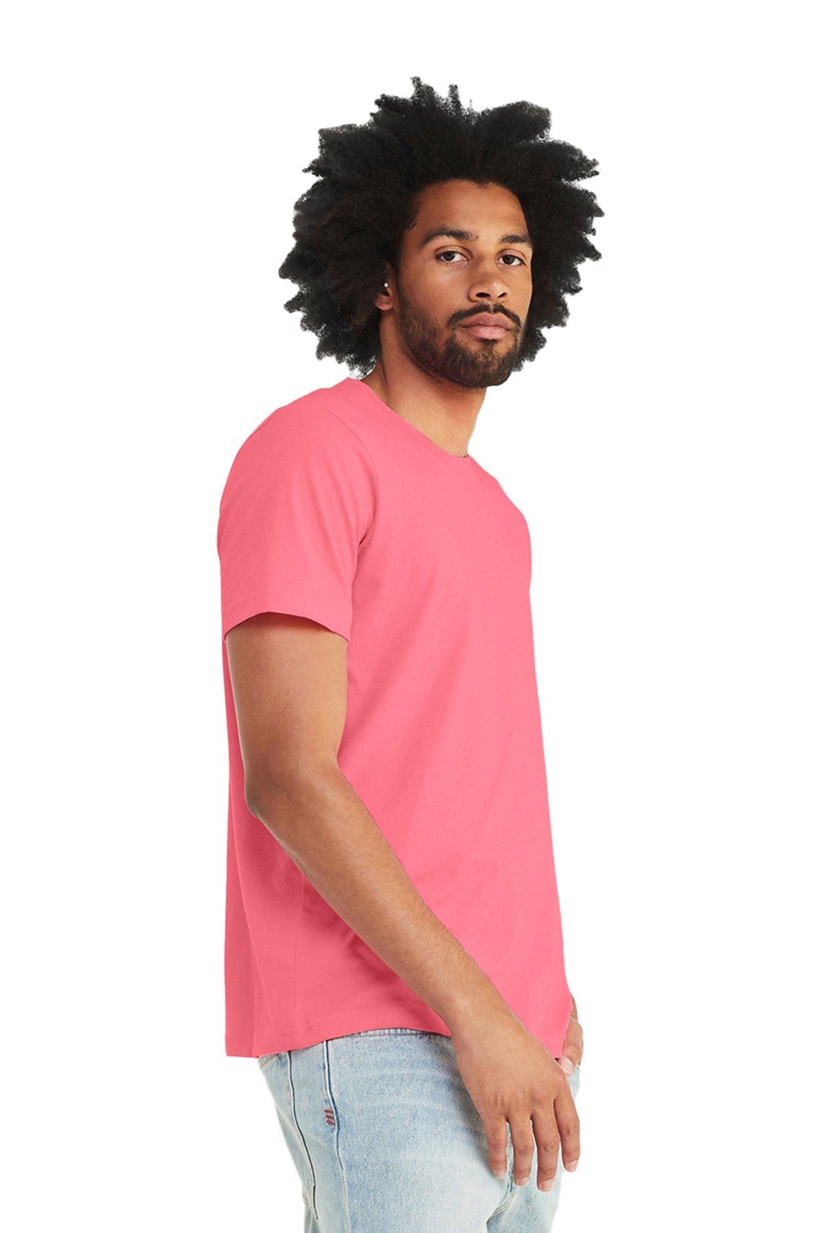 Bella Canvas Unisex Heather Custom T-Shirts, Neon Pink