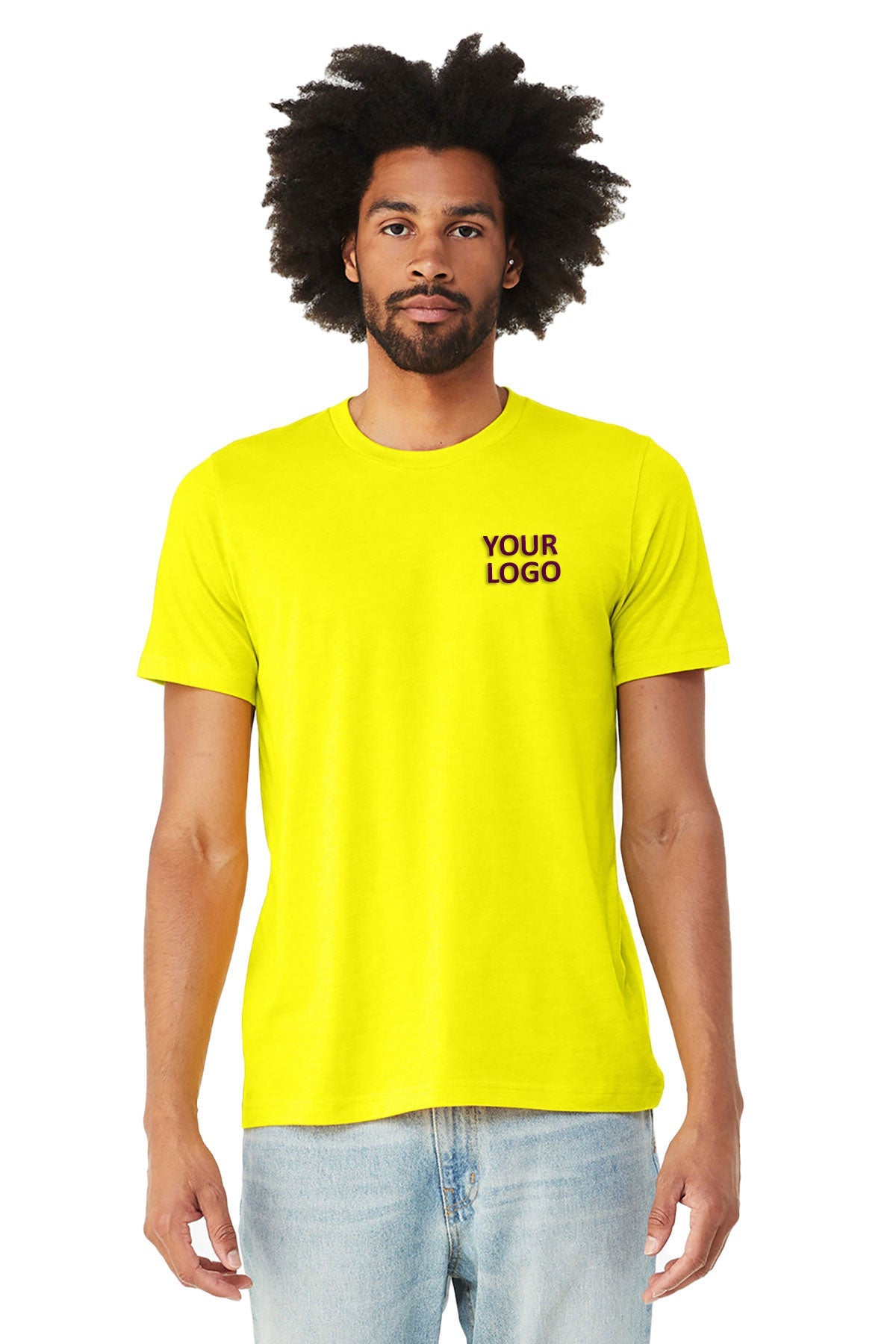 Bella Canvas Unisex Heather Custom T-Shirts, Neon Yellow