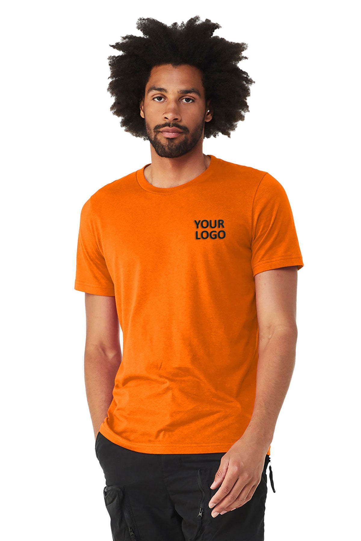 Bella Canvas Unisex Heather Custom T-Shirts, Neon Orange