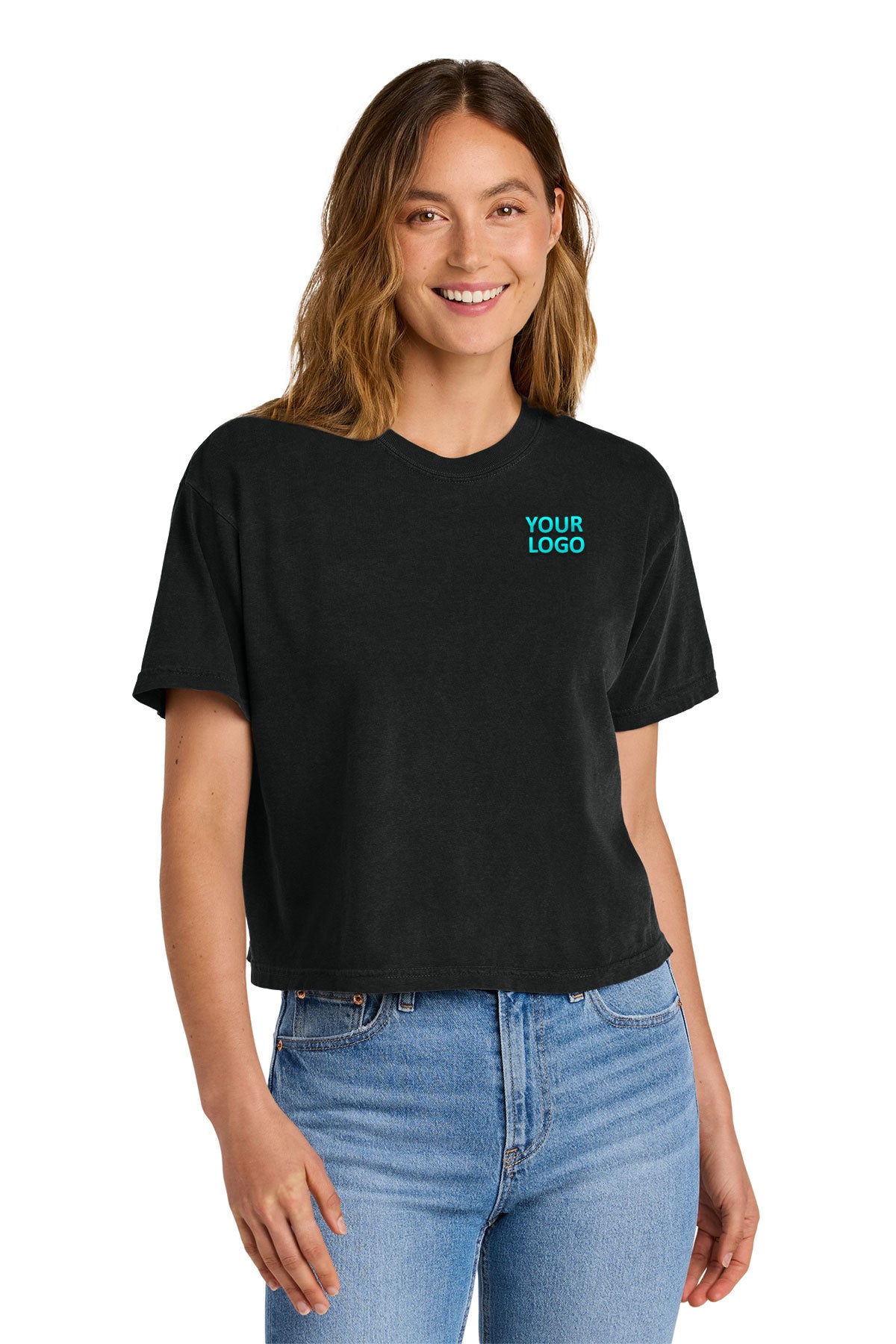 Comfort Colors Womens Custom Heavyweight Boxy Tees, Black