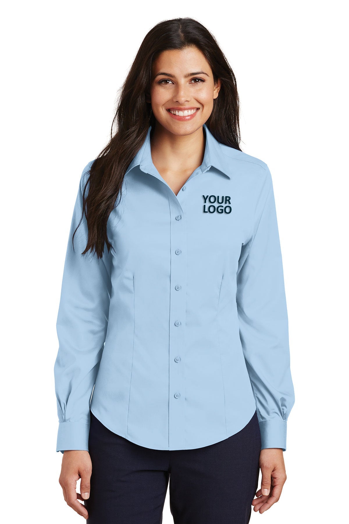 Port Authority Ladies Non-Iron Custom Twill Shirts, Sky Blue [Kentucky United Methodist Children's Homes]