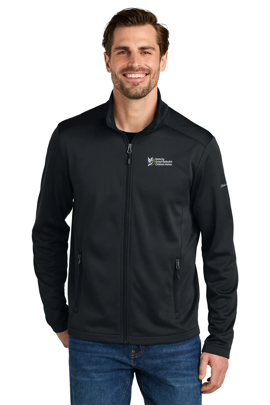 Eddie Bauer Smooth Mid Layer Fleece Full-Zip, Black [Kentucky United Methodist Children's Homes]