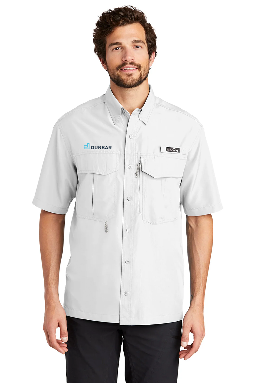 Eddie Bauer Short Sleeve Performance Fishing Shirt, White [Dunbar]