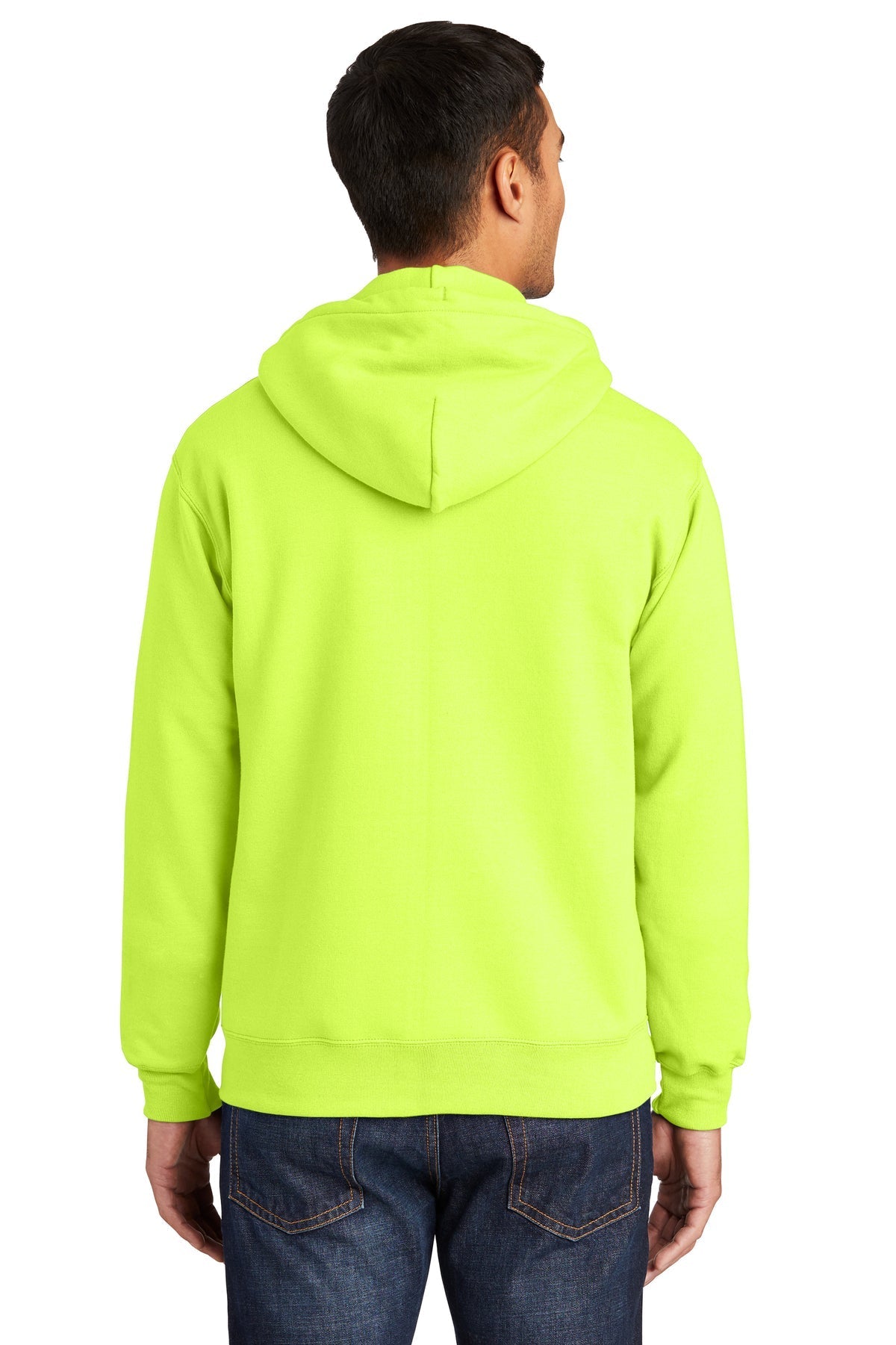Port & Company Essential Fleece Branded Zip Hoodies, Safety Green [WINCO Construction Company]