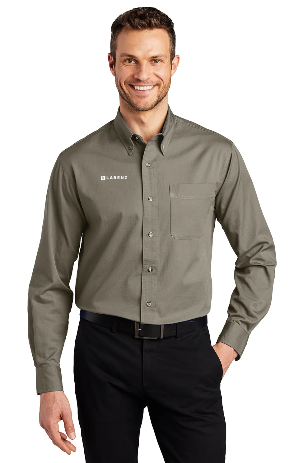 Port Authority Long Sleeve Twill Shirt, Khaki [Labenz & Associates]