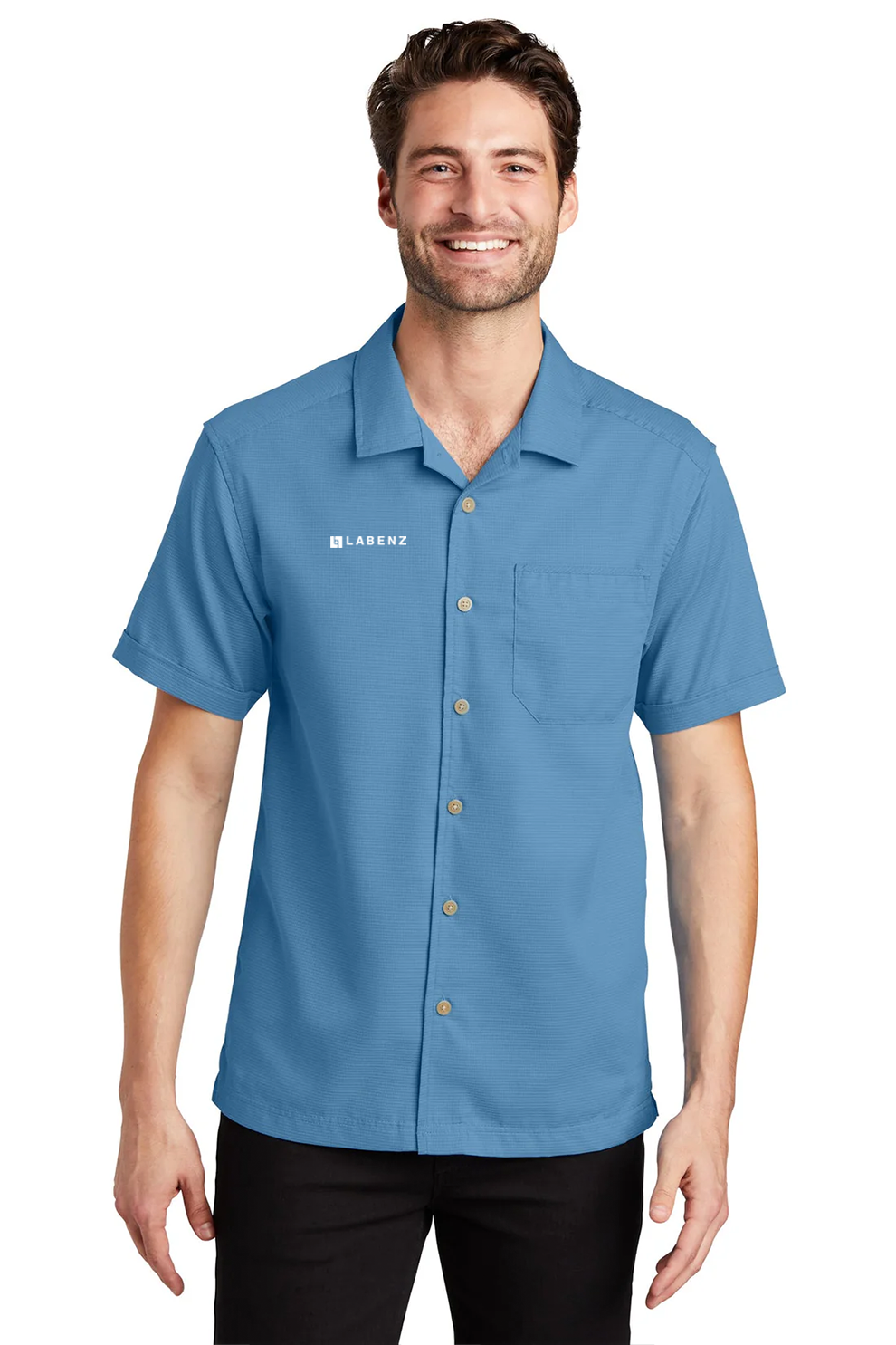 Port Authority Textured Camp Shirt, Celadon [Labenz & Associates]