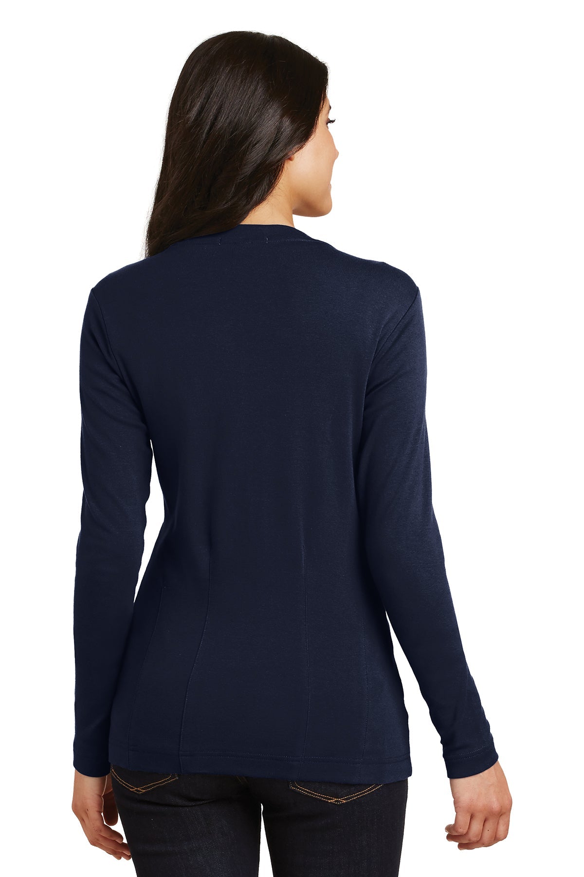 Port Authority Ladies Modern Stretch Customized Cotton Cardigans, True Navy [River Valley School]