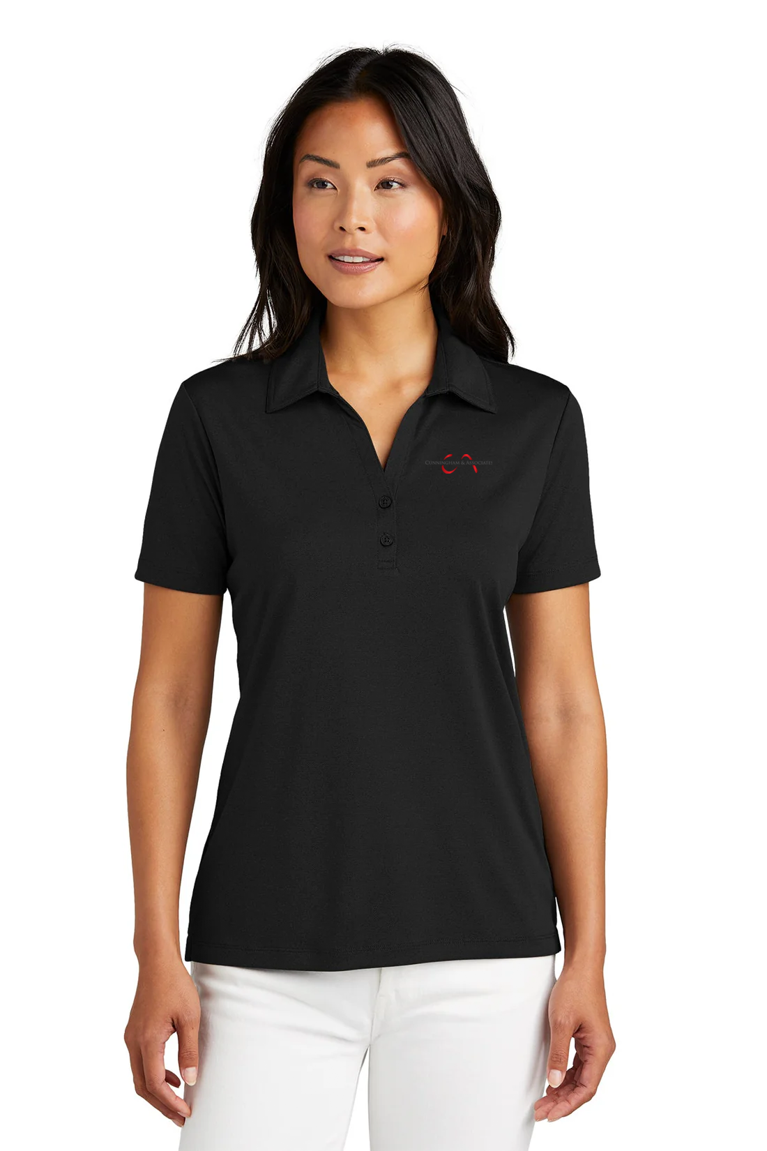 TravisMathew Ladies Coto Performance Polo, Black [Cunningham & Associates, LLC]