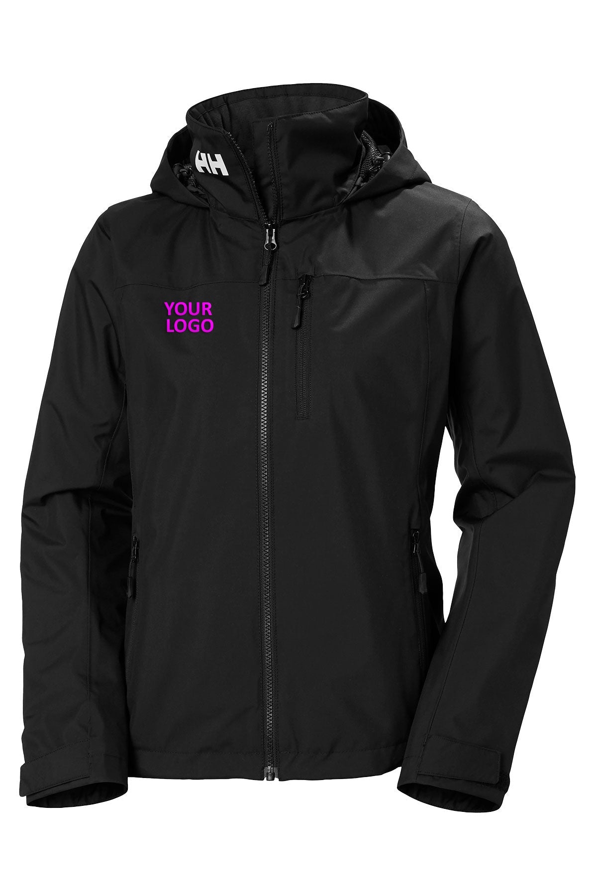 Helly Hansen Womens Crew Hooded Midlayer Custom Jackets 2.0, Black
