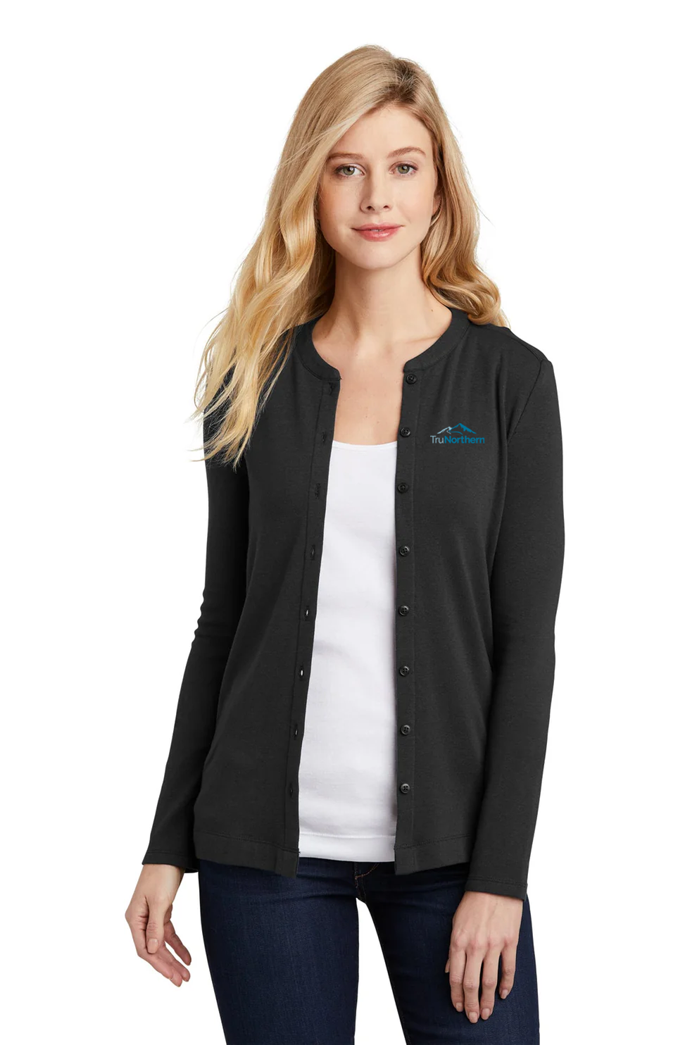 Port Authority Ladies Concept Stretch Button-Front Cardigan, Black [TruNorthern]