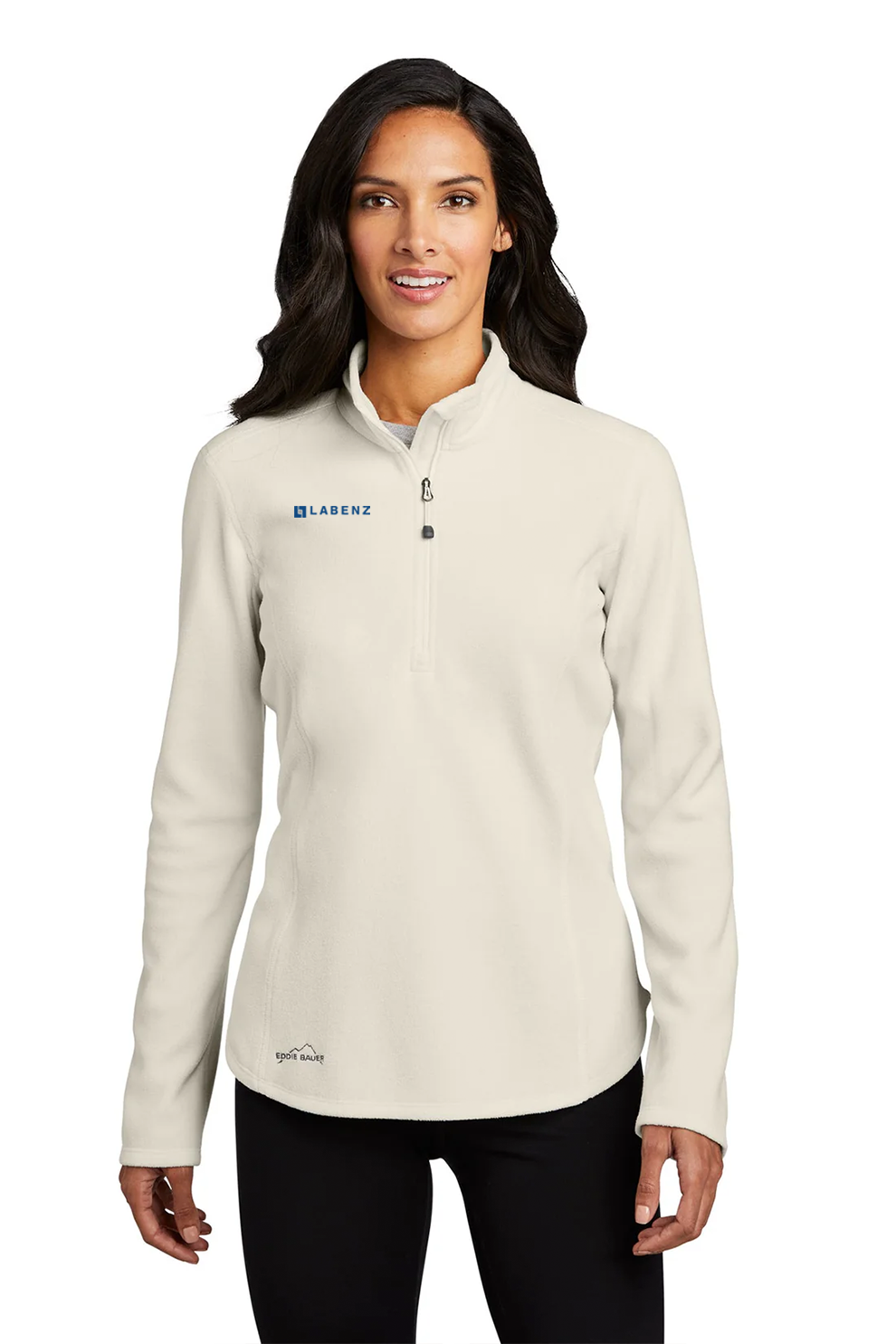 Eddie Bauer Ladies 1/2-Zip Microfleece Jacket, Ivory [Labenz & Associates]