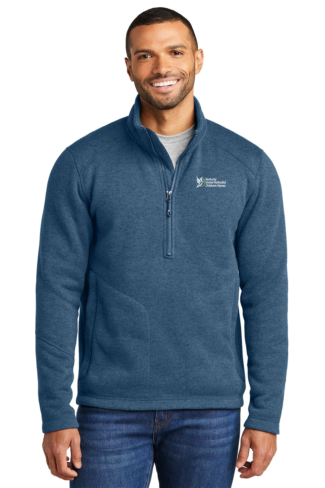 Port Authority Arc Sweater Fleece 1/4-Zip, Insignia Blue Heather [Kentucky United Methodist Children's Homes]