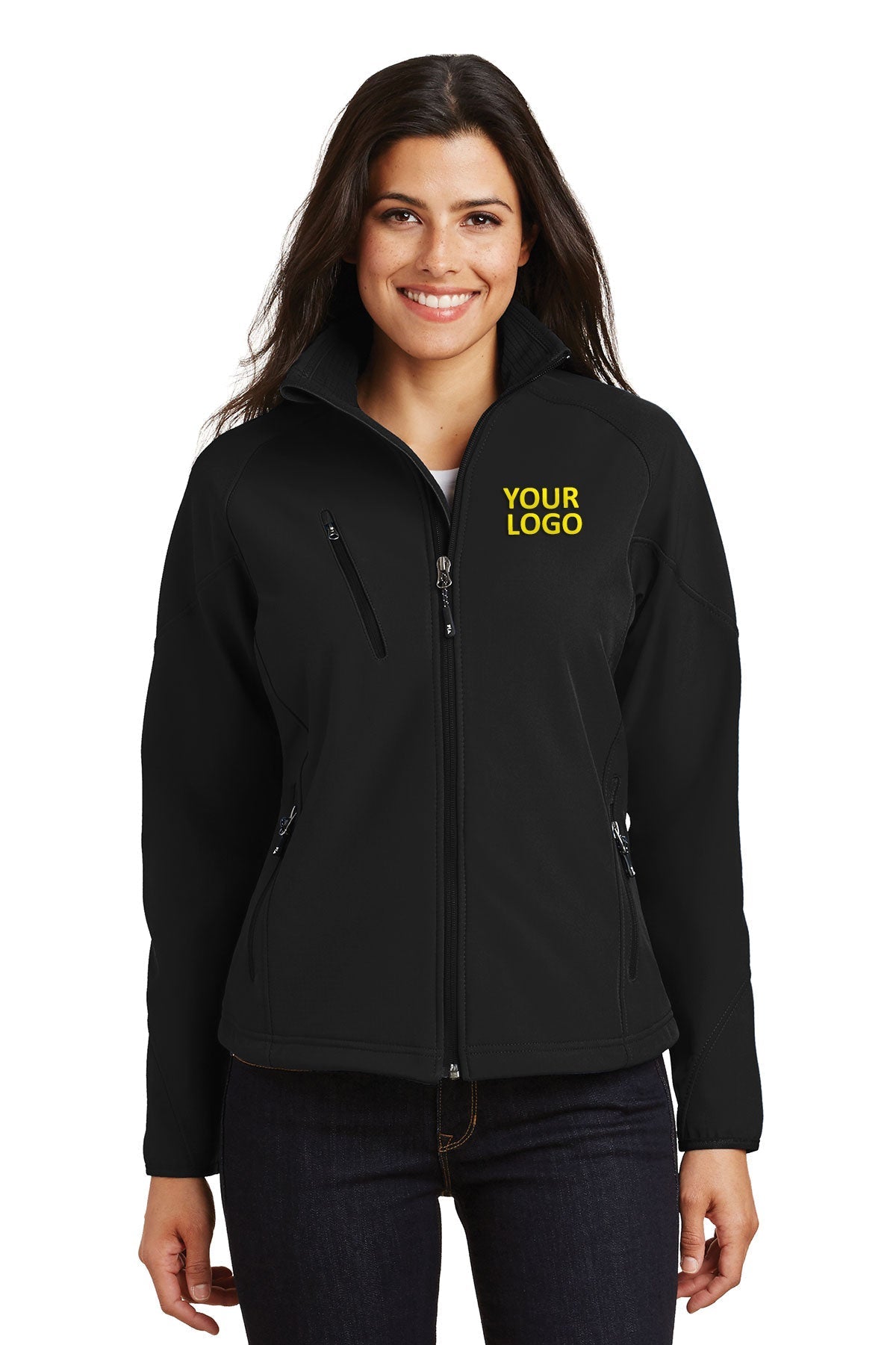 Port Authority Ladies Textured Custom Soft Shell Jackets, Black [AllEarth Renewables]
