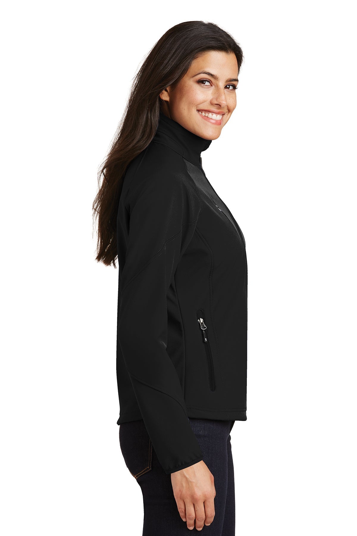 Port Authority Ladies Textured Custom Soft Shell Jackets, Black [AllEarth Renewables]