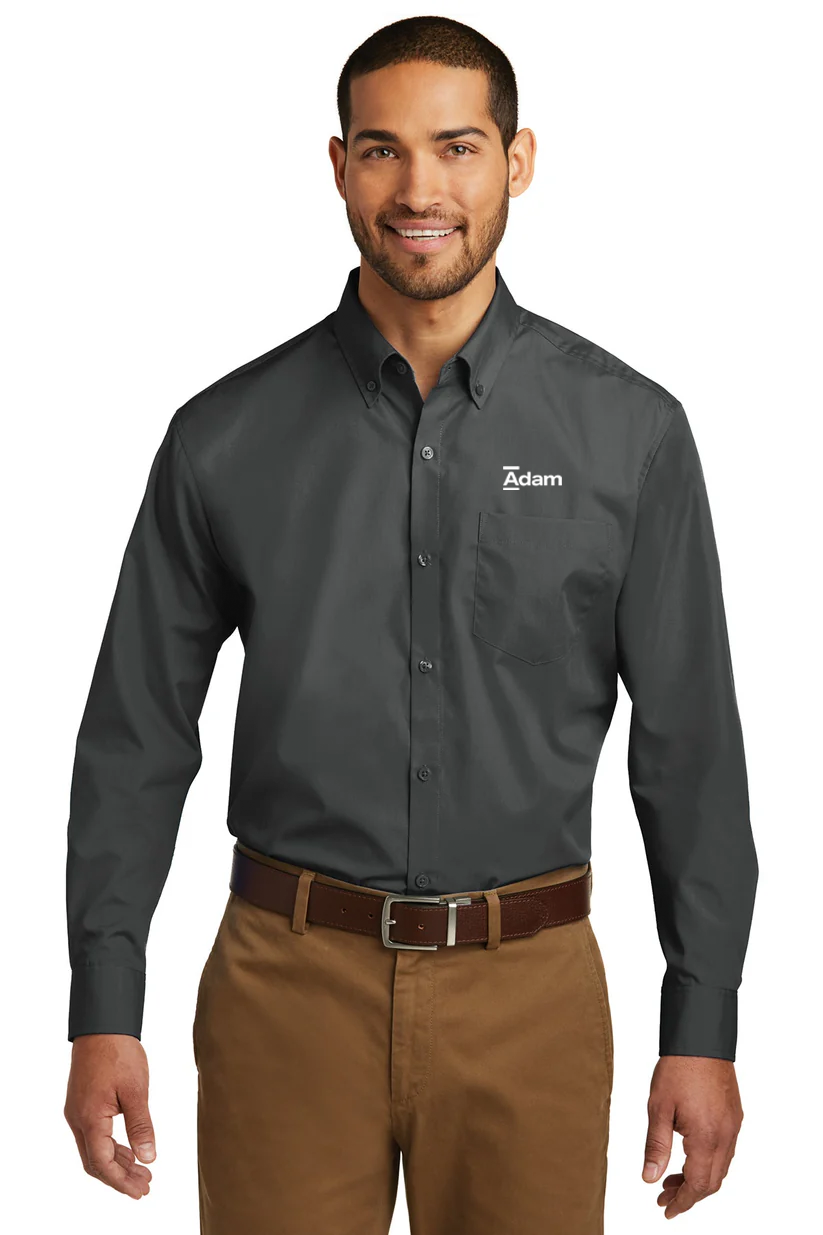Port Authority Carefree Poplin Shirt, Graphite [Adam Equipment]