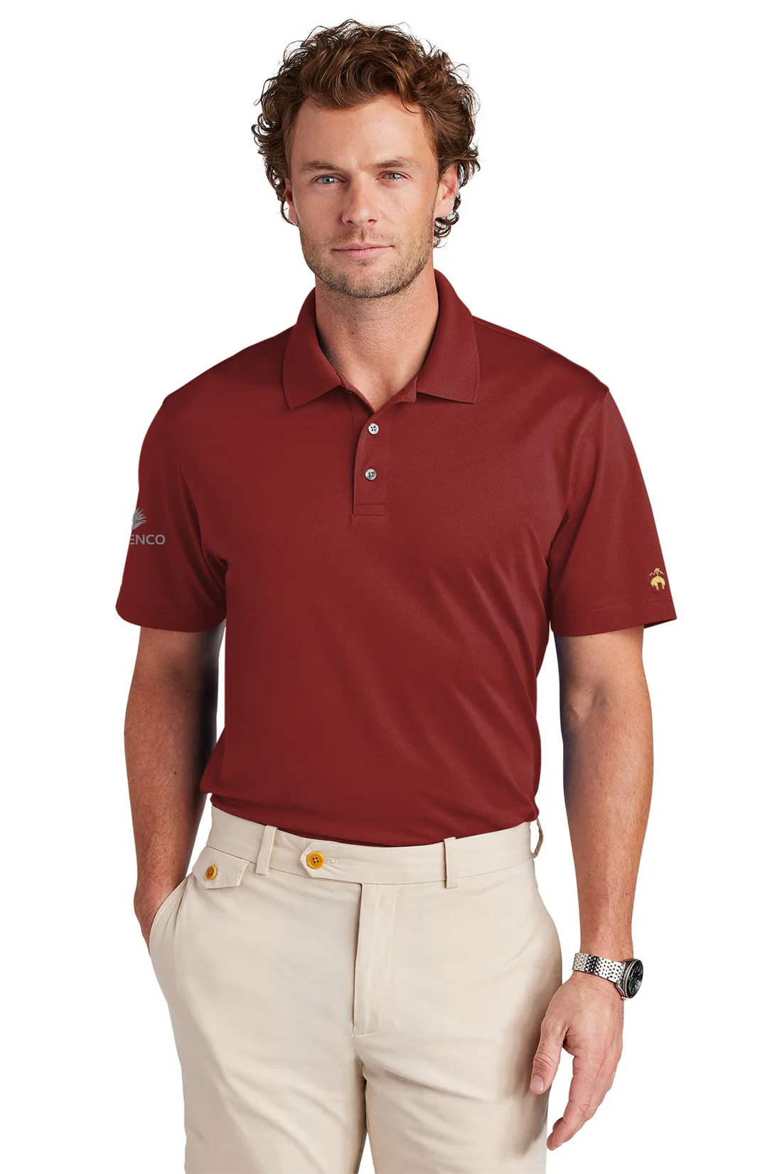 Brooks Brothers Mesh Pique Performance Polo, Rich Red [NARENCO]
