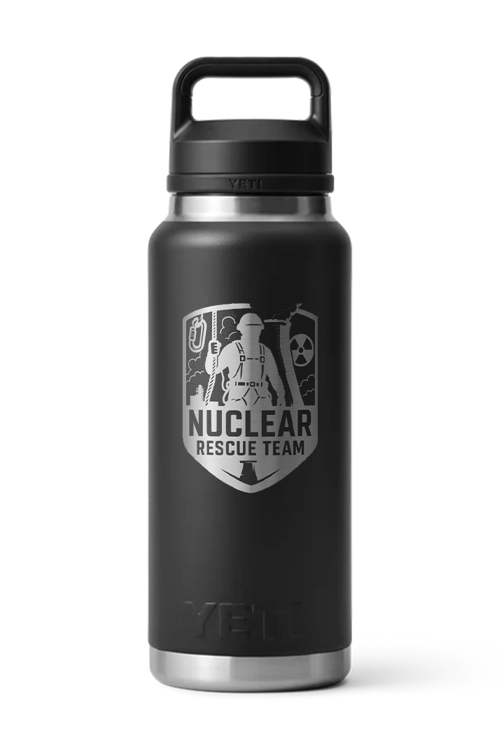 YETI 36 Oz Rambler Bottle with Chug Cap, Black [Nuclear rescue]